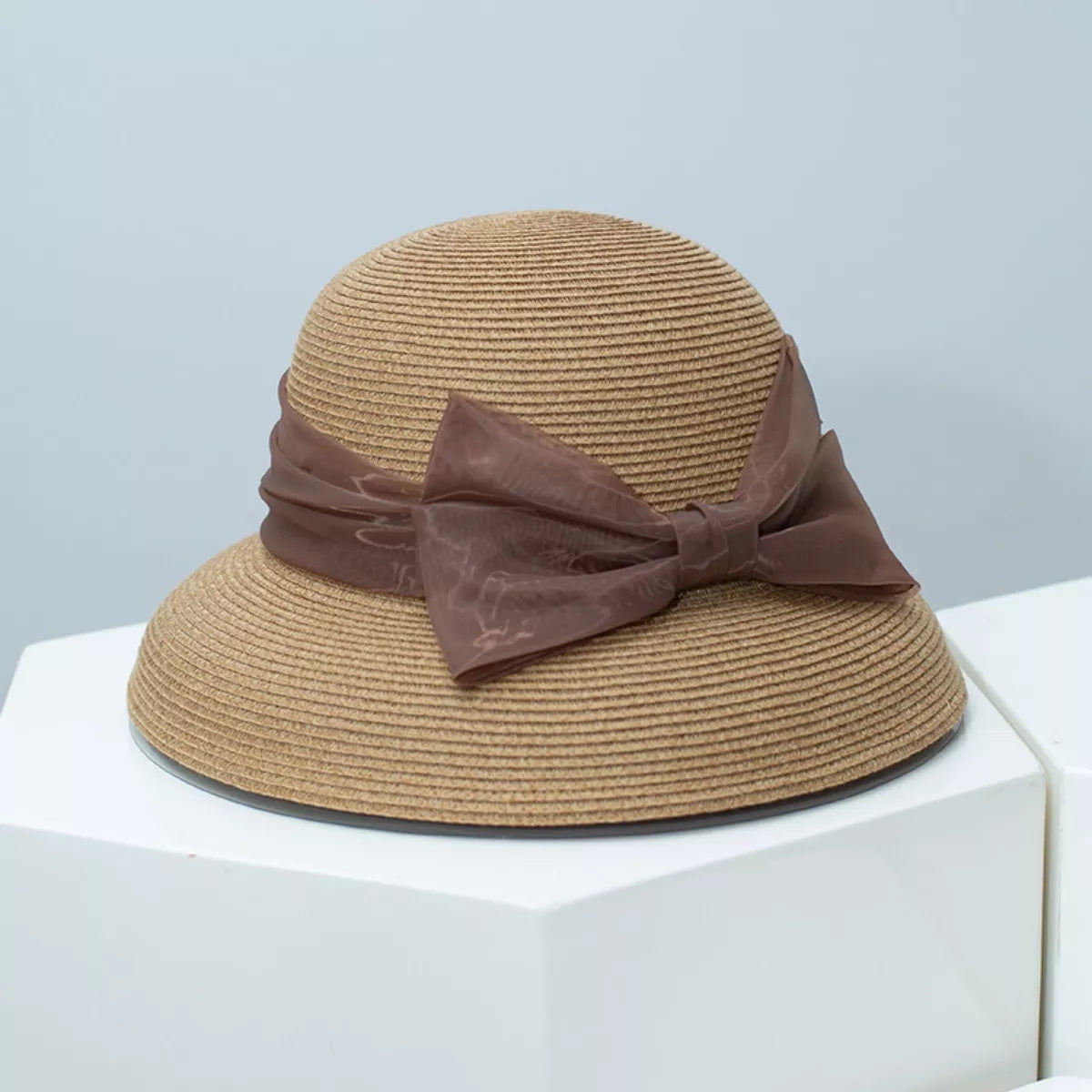 Ribbon Bow Straw Sun Hat
