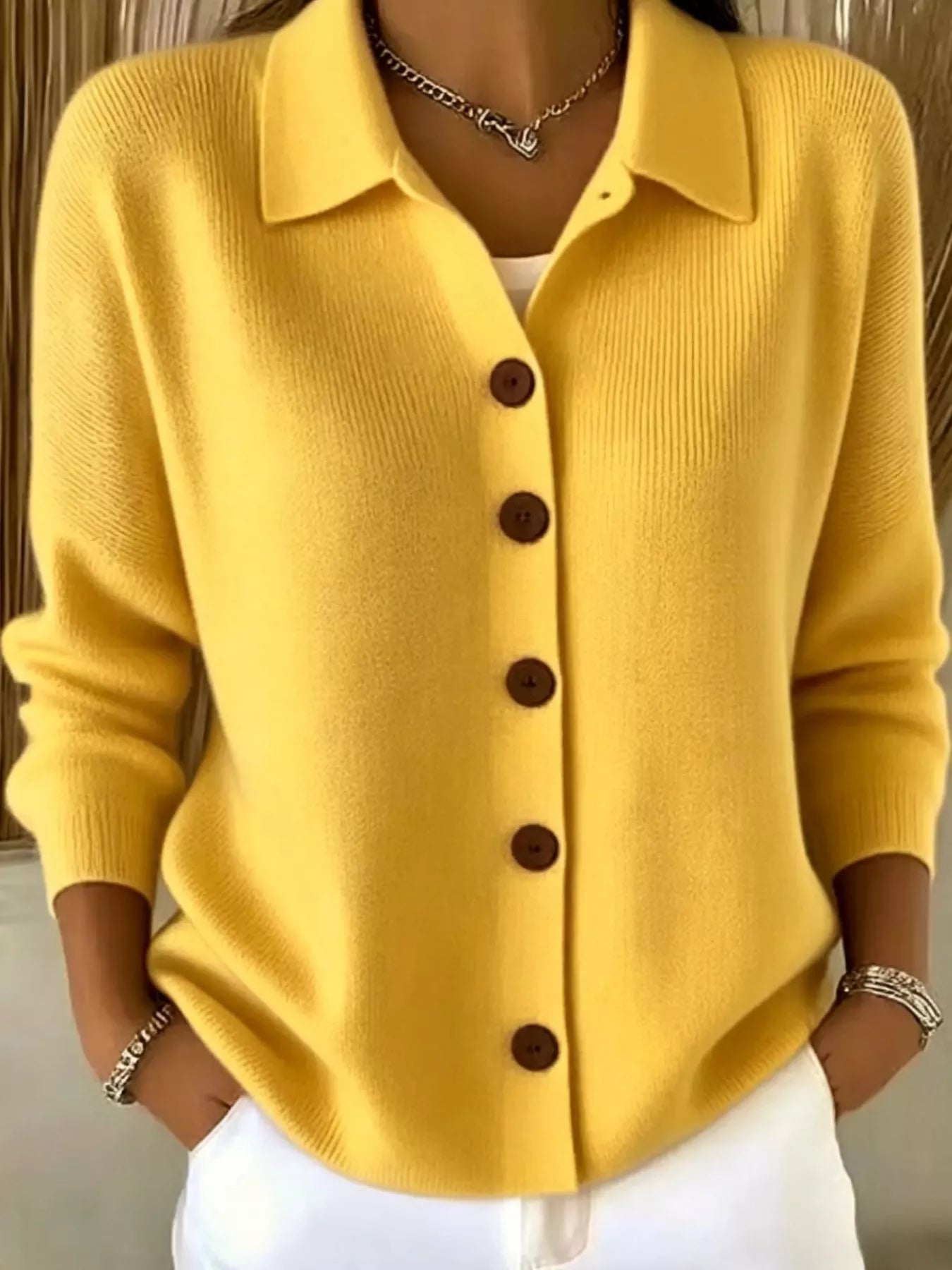 Button-Up Long Sleeve Cardigan