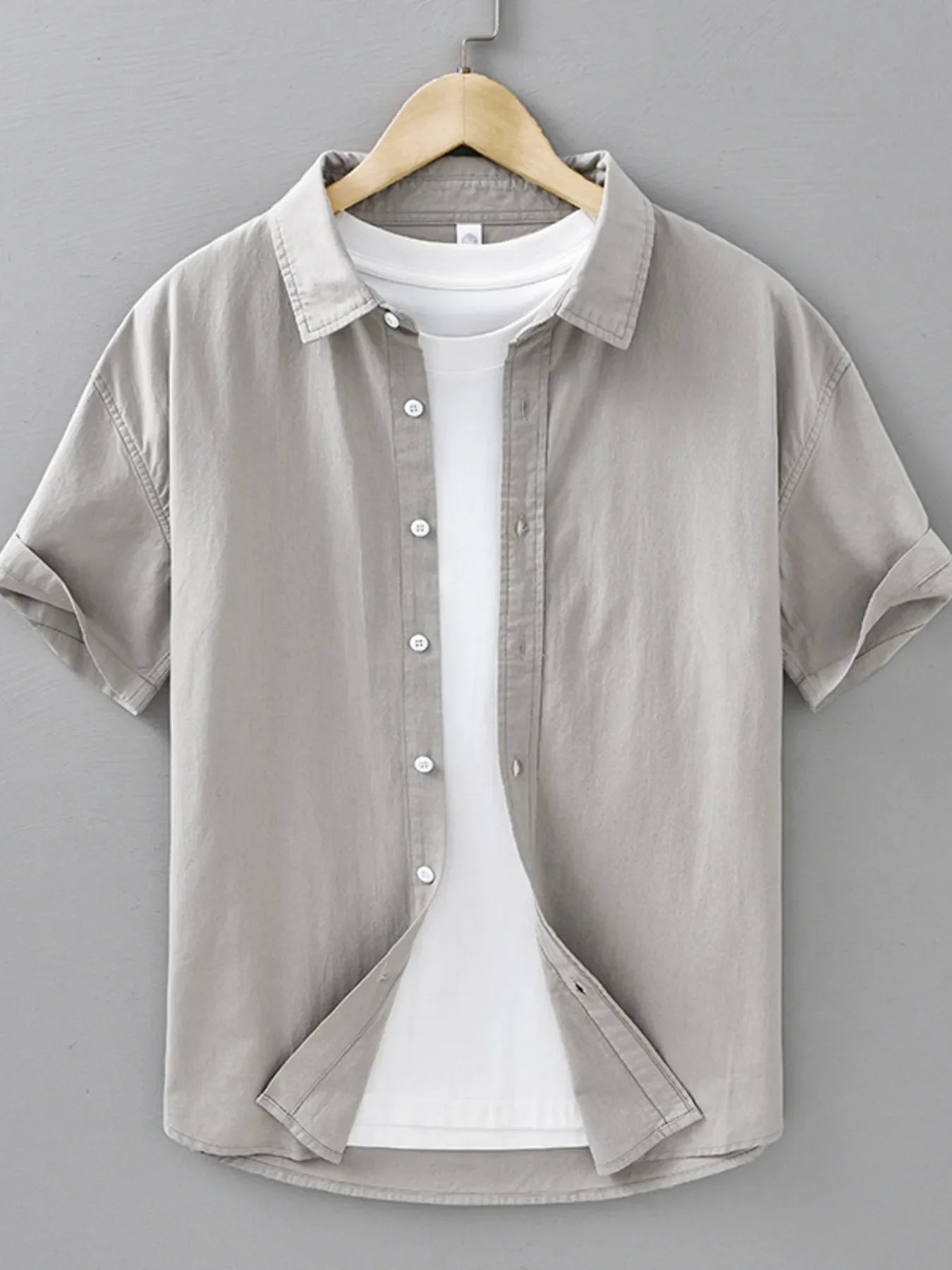 Men's Plus Size Button Up Short Sleeve Shirt