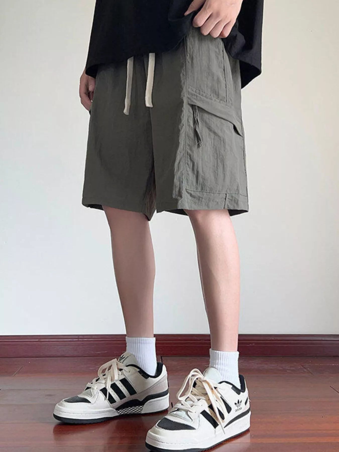 Men's Plus Size Cargo Shorts with Drawstring