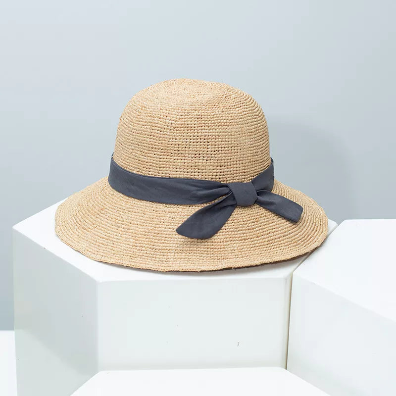Straw Sun Hat with Ribbon