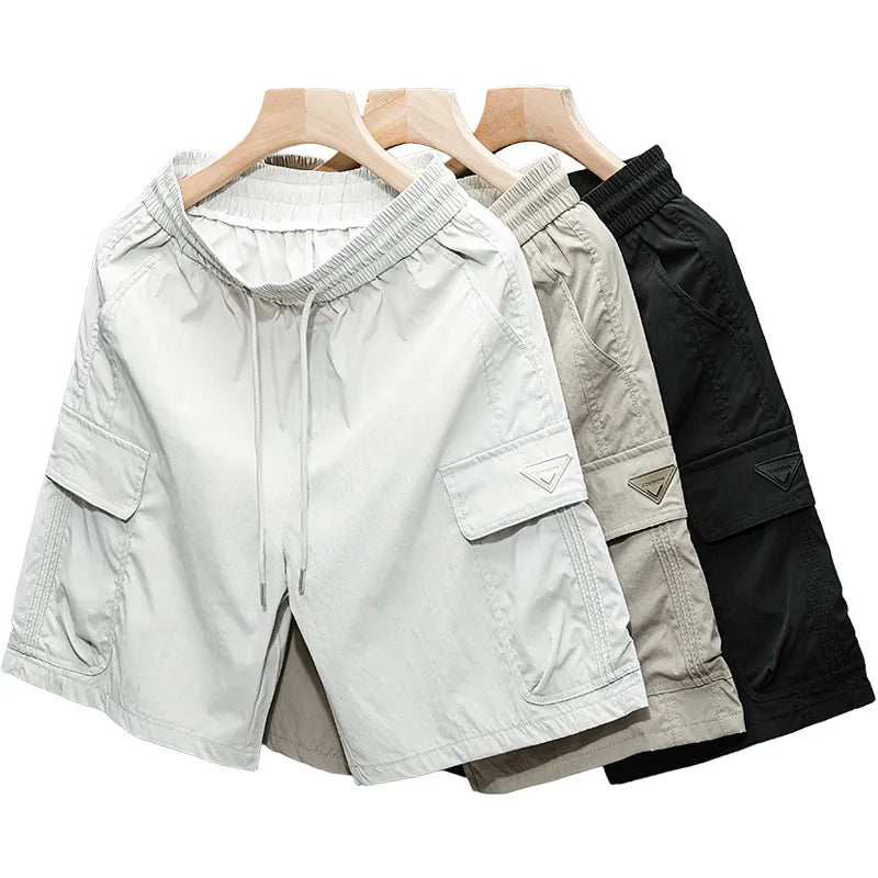 Men's Plus Size Drawstring Cargo Shorts