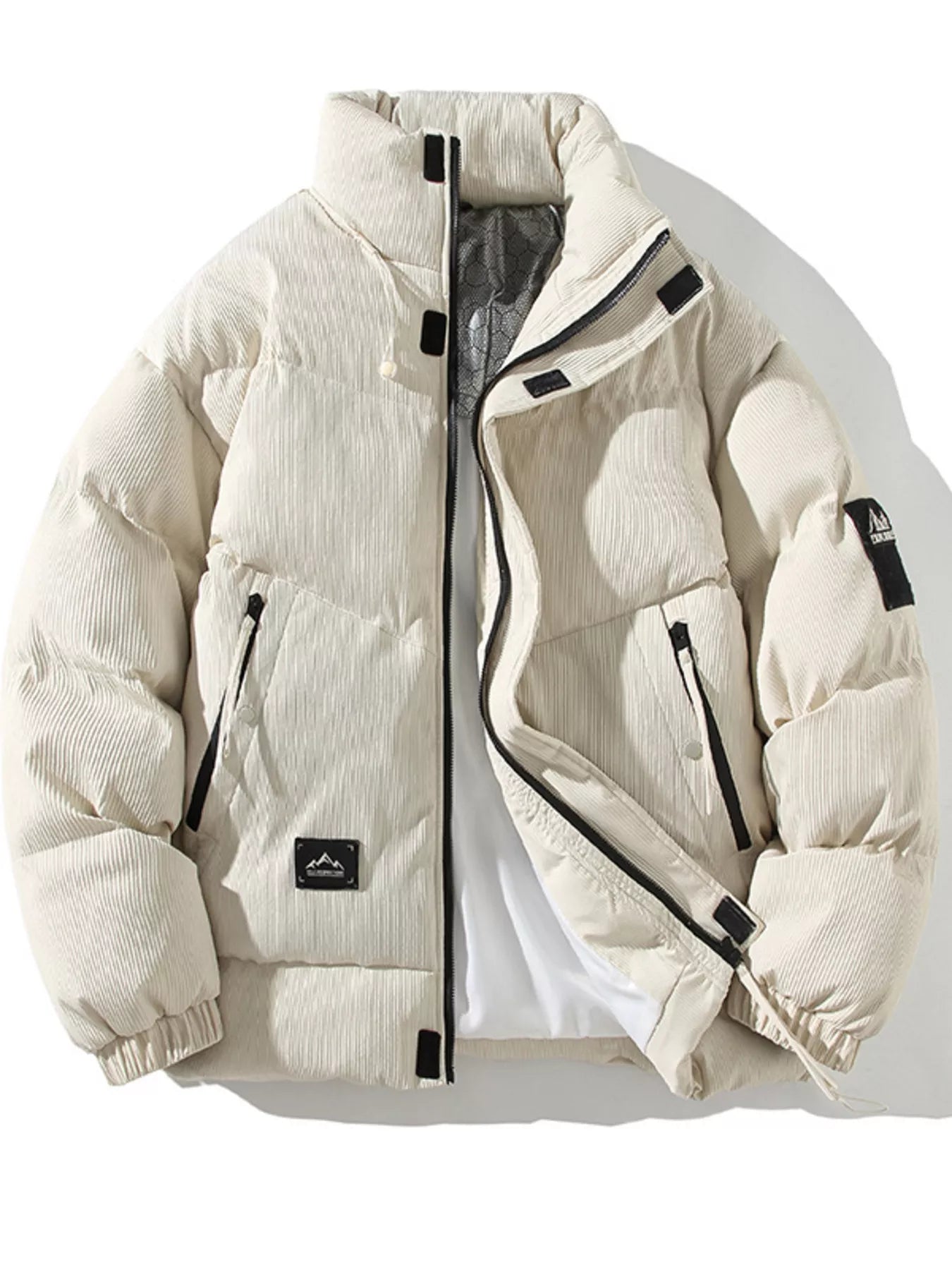 Men's Plus Size Zip Up Long Sleeve Puffer Jacket