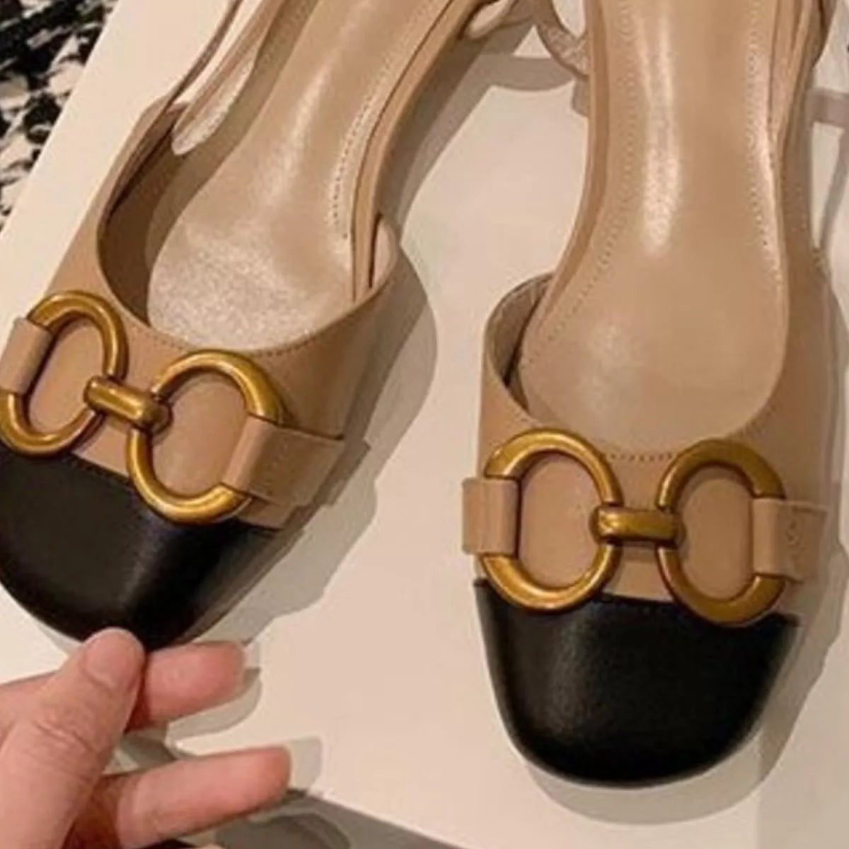 Chain Detail Flats Sandals
