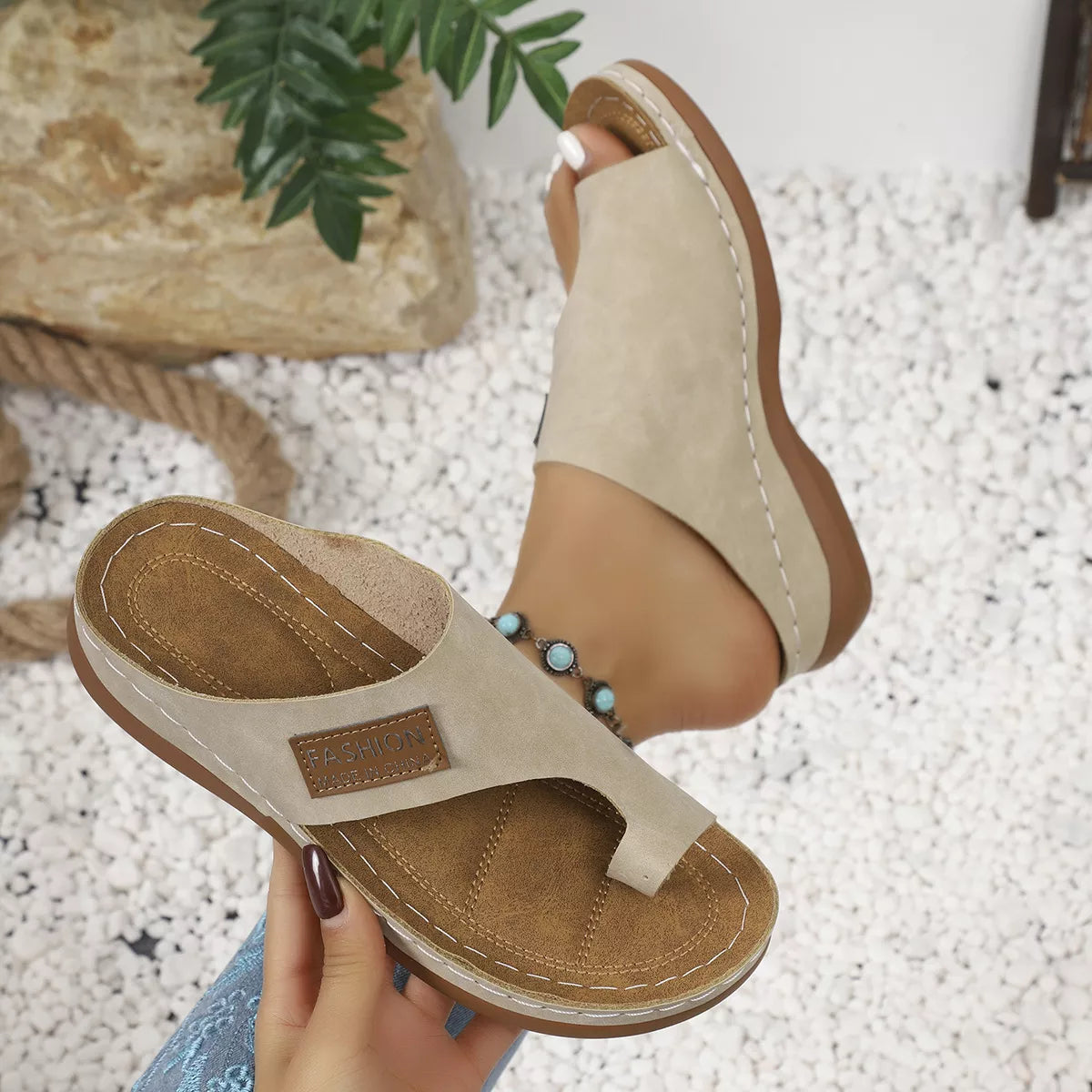 Toe Loop Flats Sandals