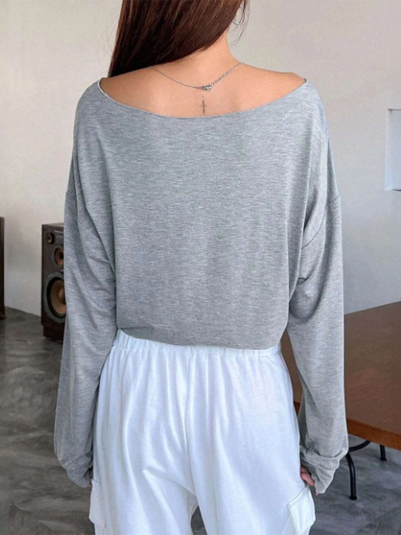 Boat Neck Long Sleeve T-Shirt