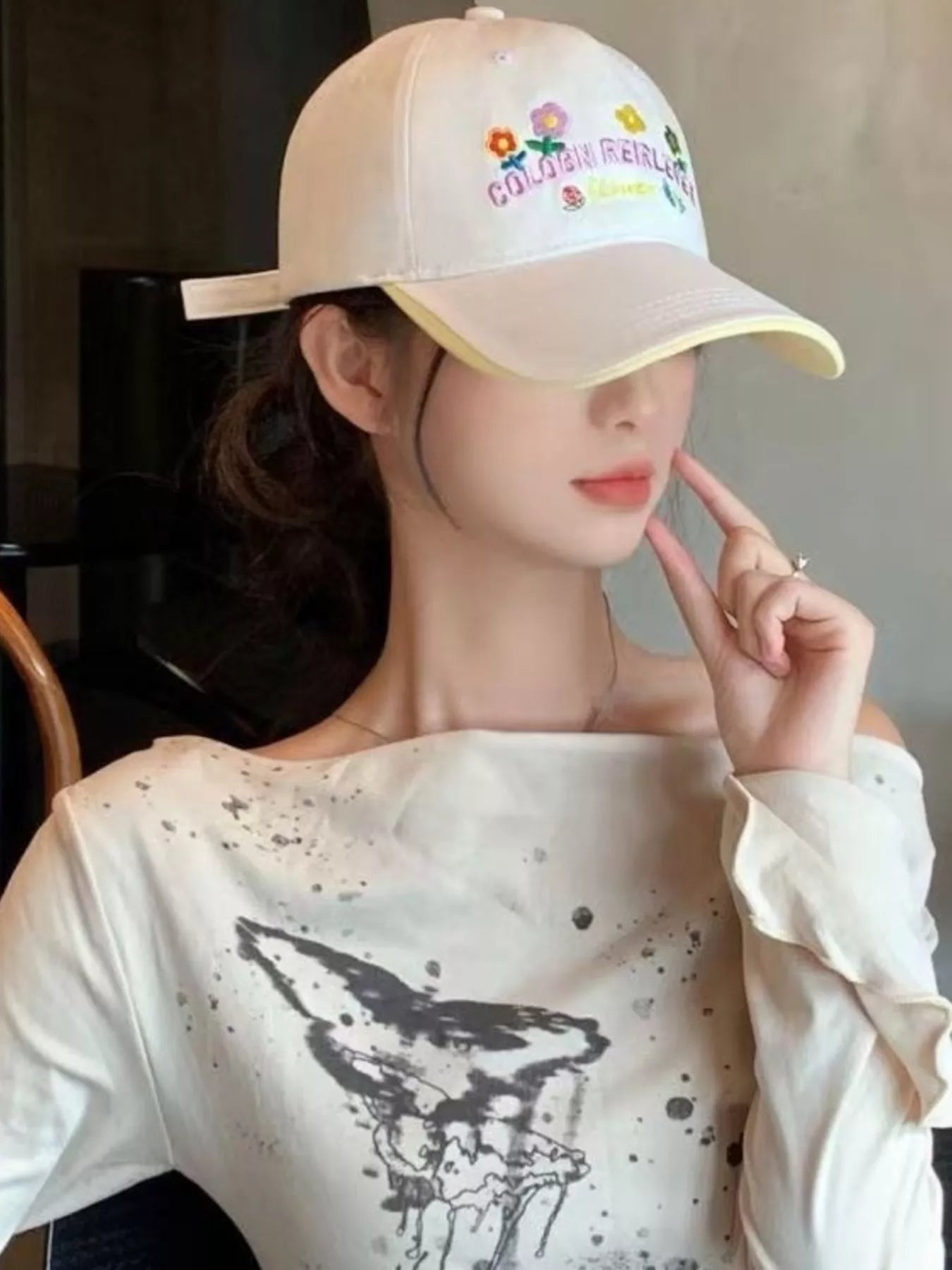 Floral Embroidered Adjustable Baseball Cap