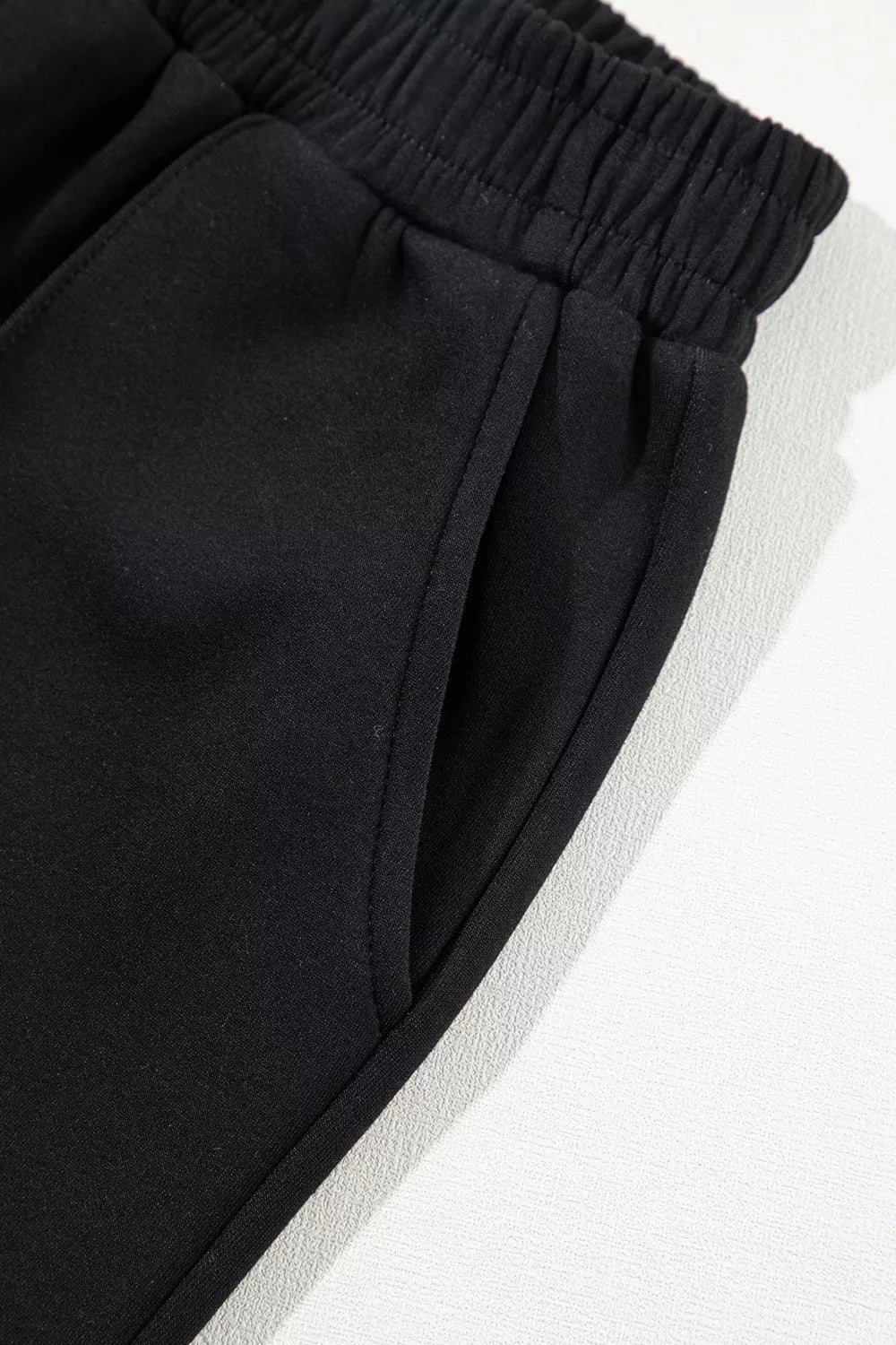 Solid Zip Sailor Collar Pullover Athleisure Sweatpants 2pcs Set