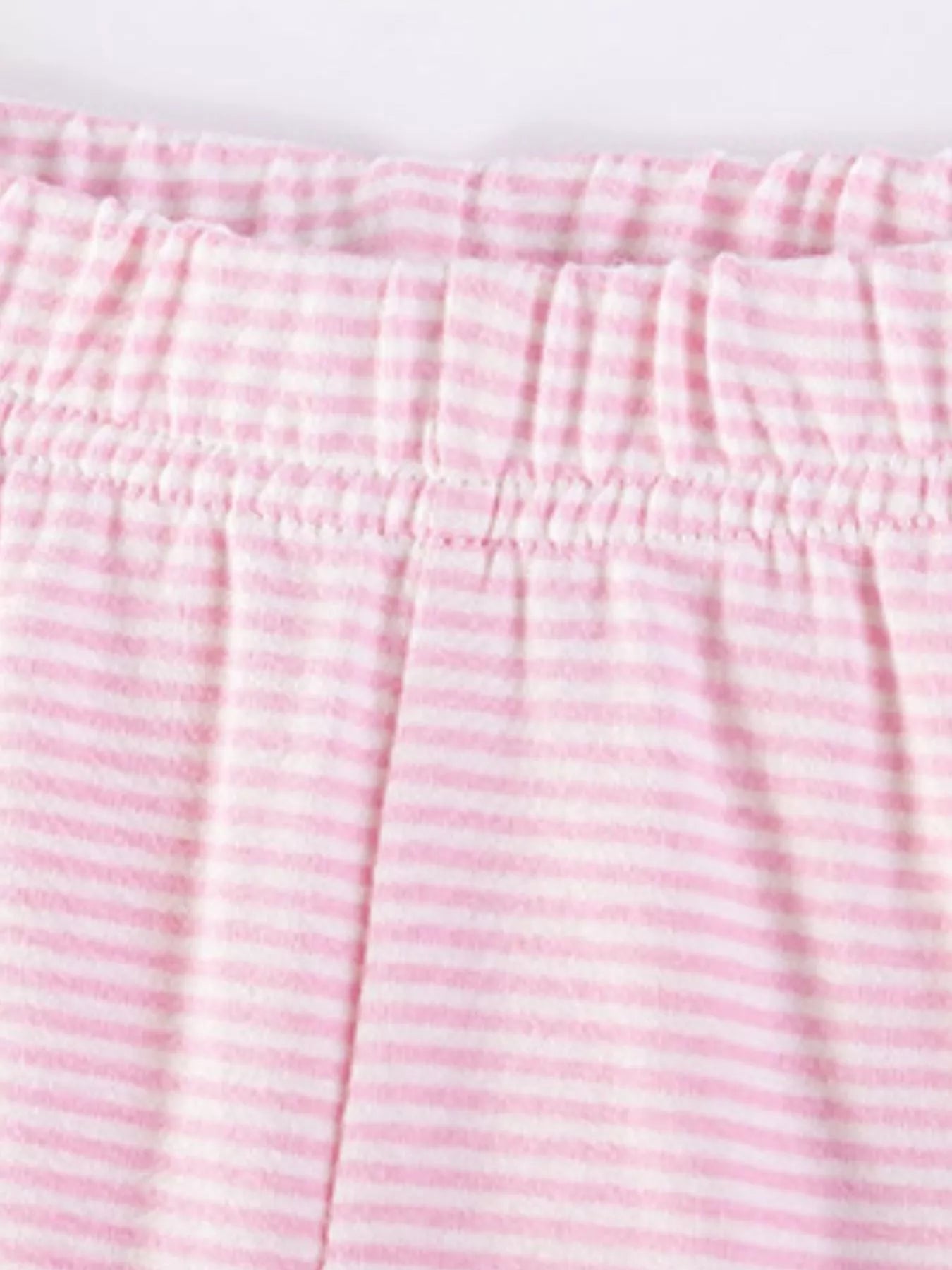 Children's Cute Cat Applique Peplum Top and Striped Leggings Set