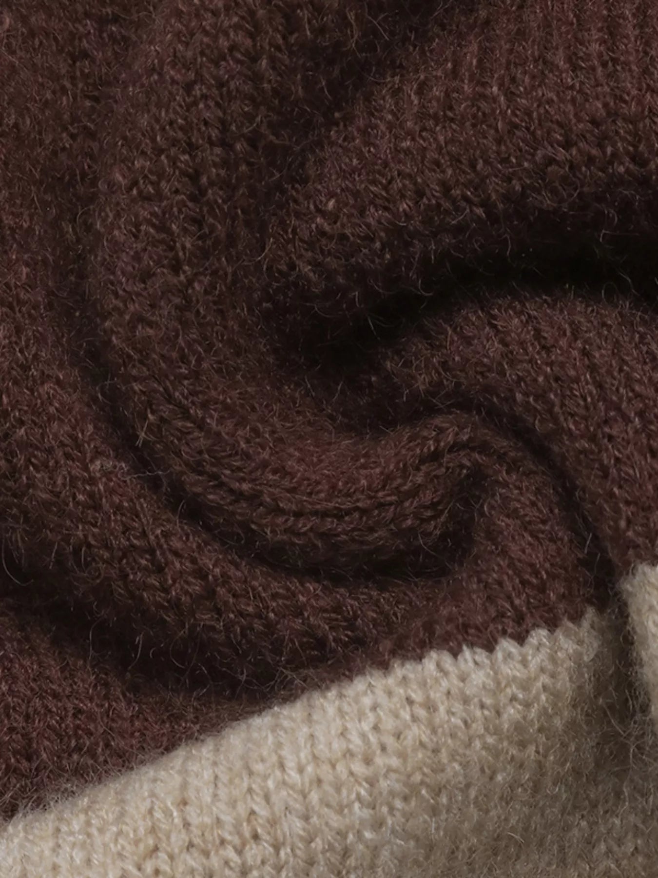 Color Block Polo Collar Sweater