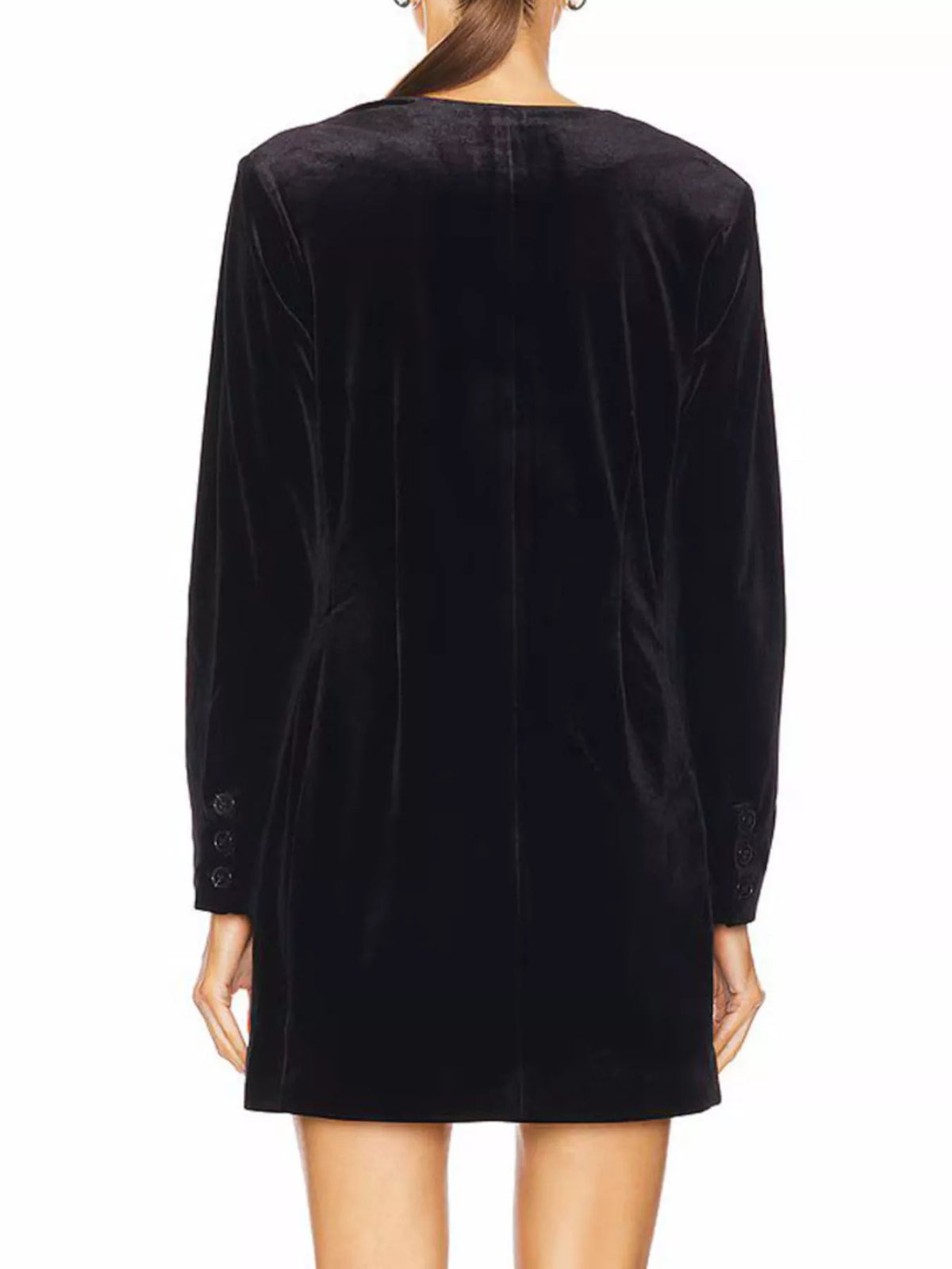 Velvet Double-Breasted Blazer Dress
