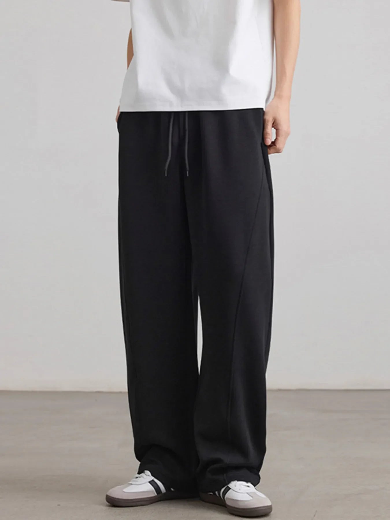 Men's Drawstring Wide Leg Pants