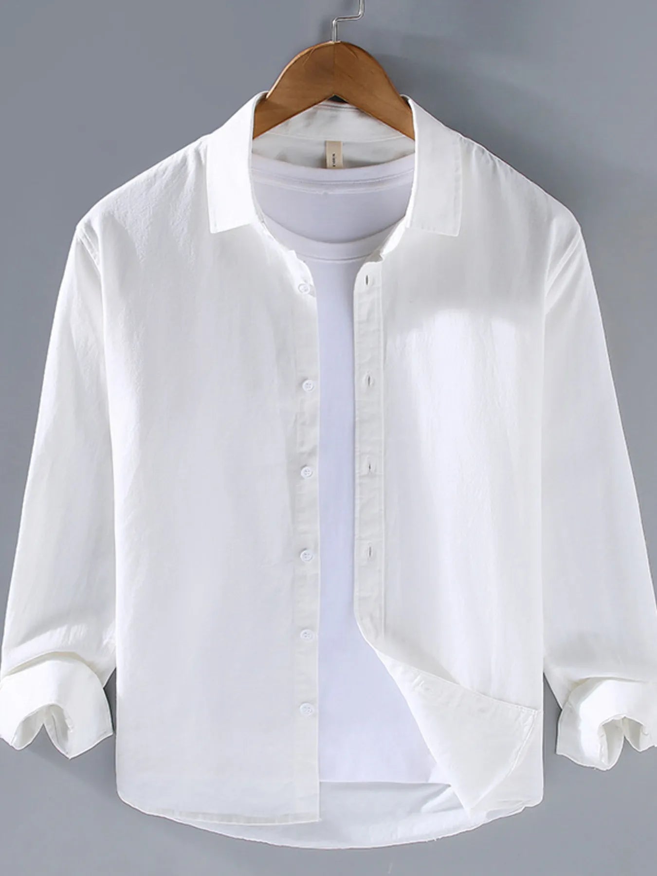Men's Plus Size Button Up Long Sleeve Shirt