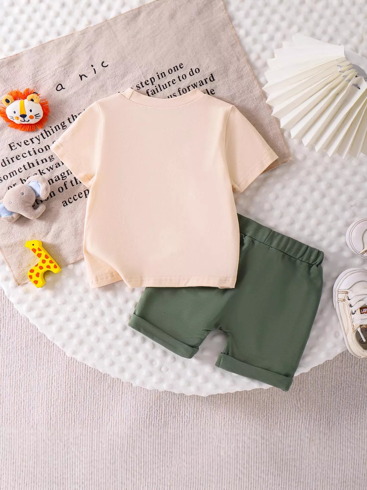 Children's Graphic Round Neck Tee and Shorts Set