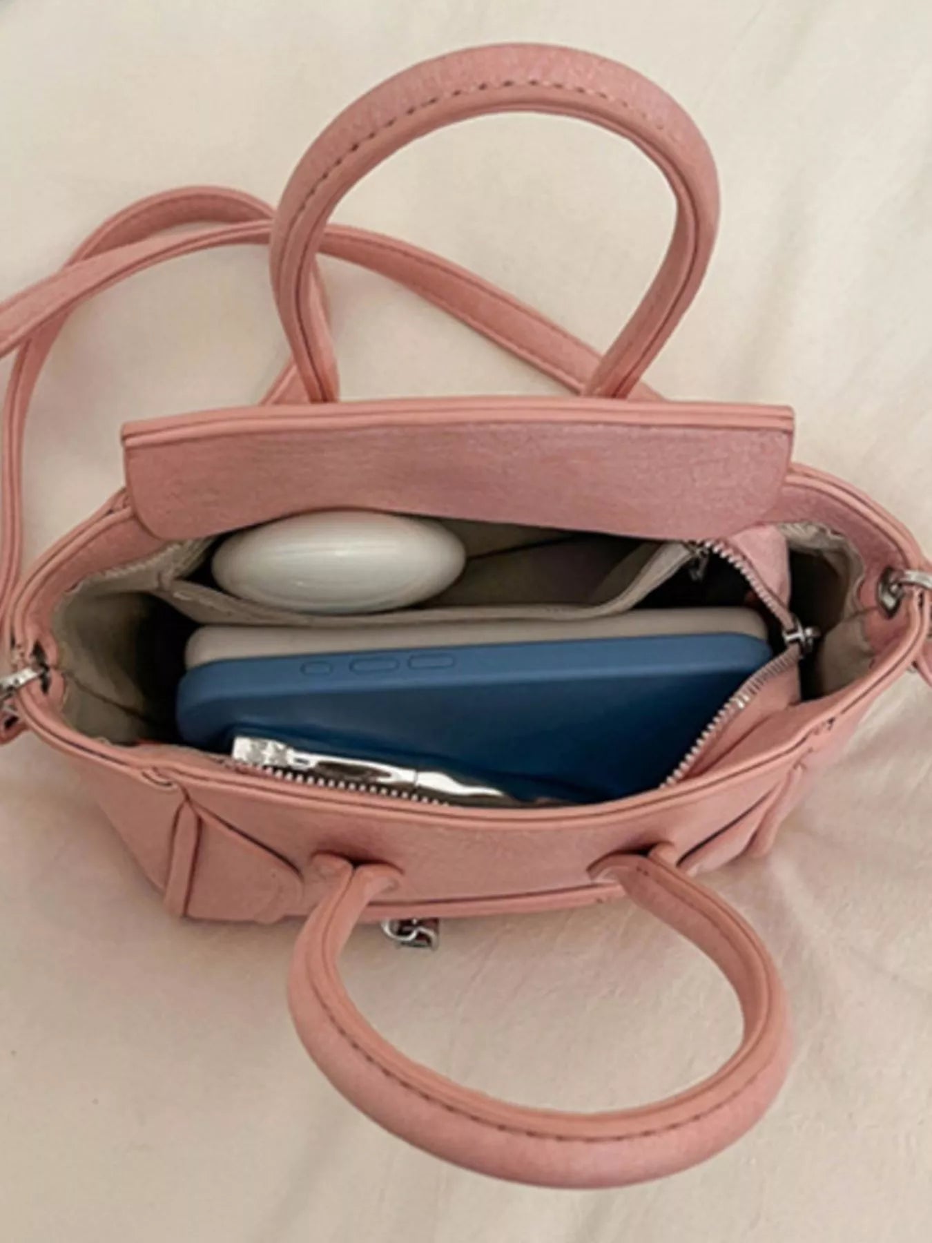 Top Handle PU Leather Crossbody Bag