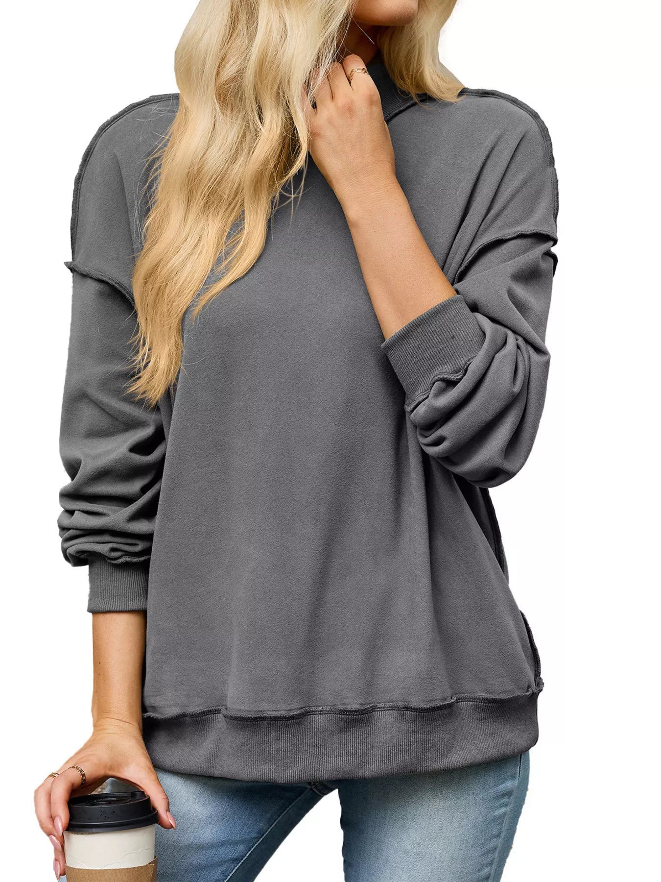 Loose Fit Crew Neck Sweatshirt