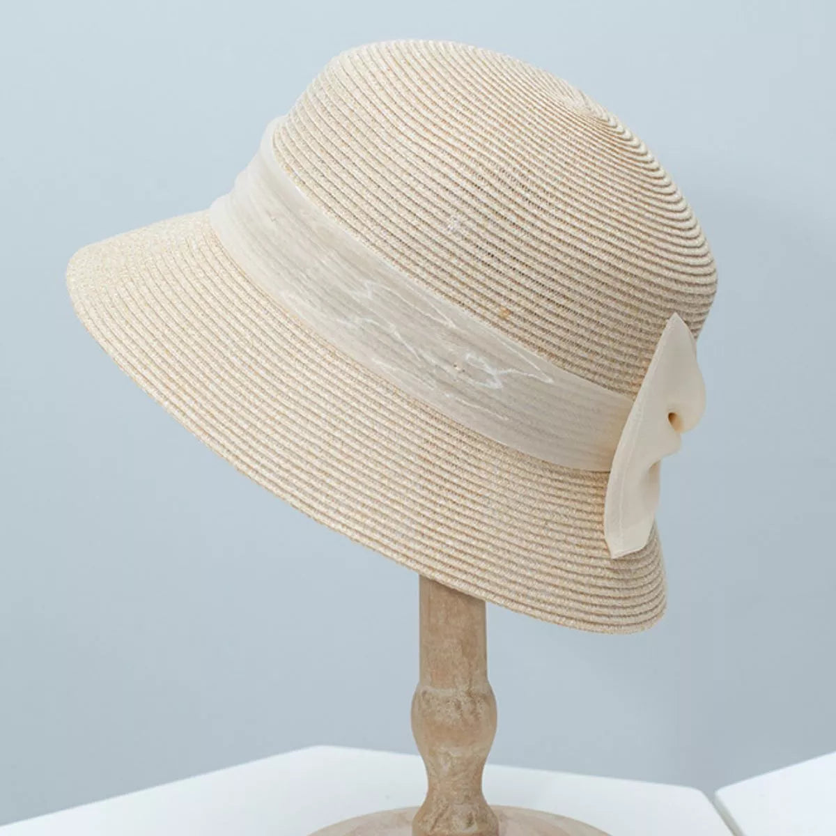 Cloche Hat with Ribbon Bow