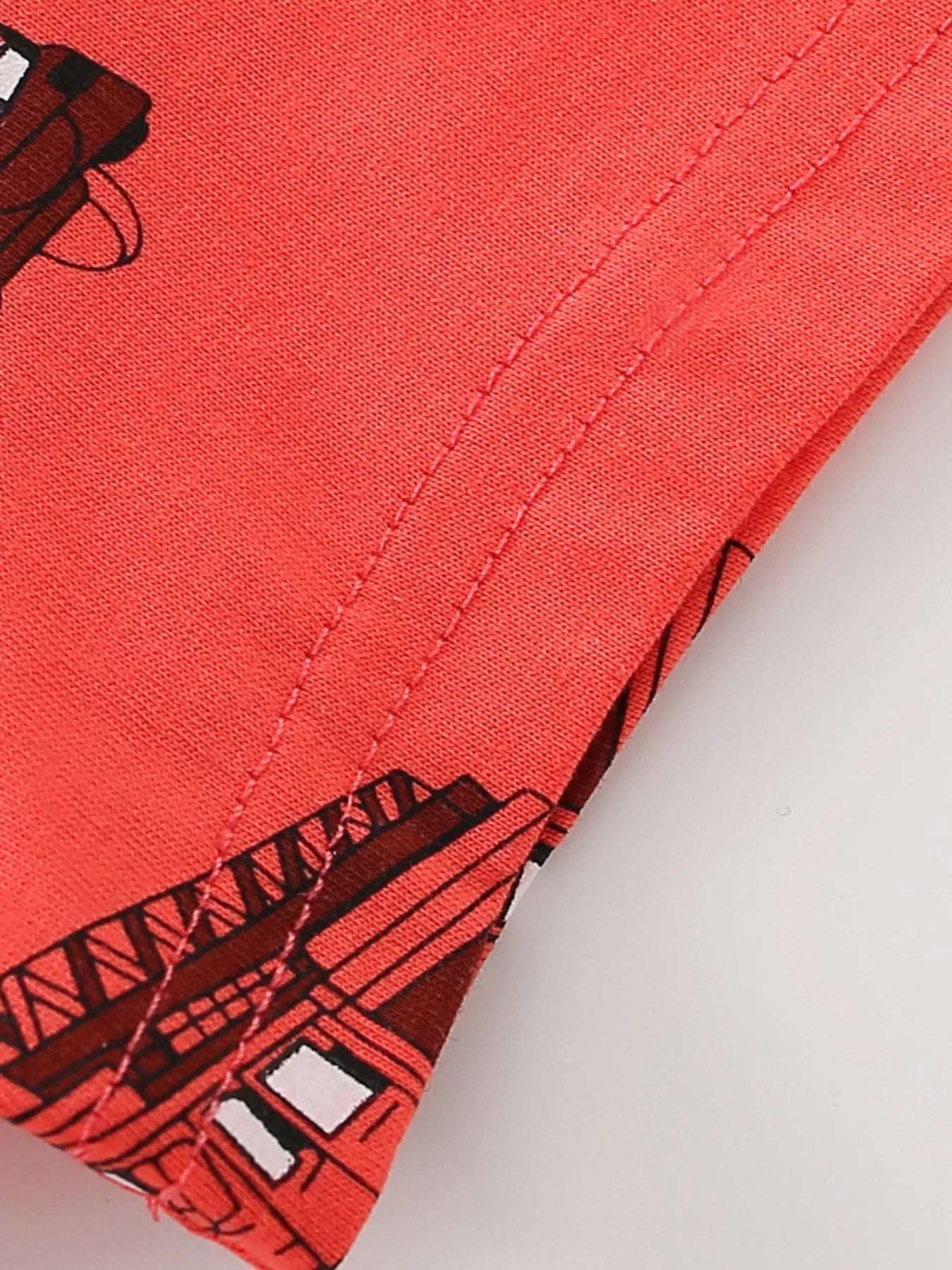Children's Truck Print Crew Neck Short Sleeve T-Shirt