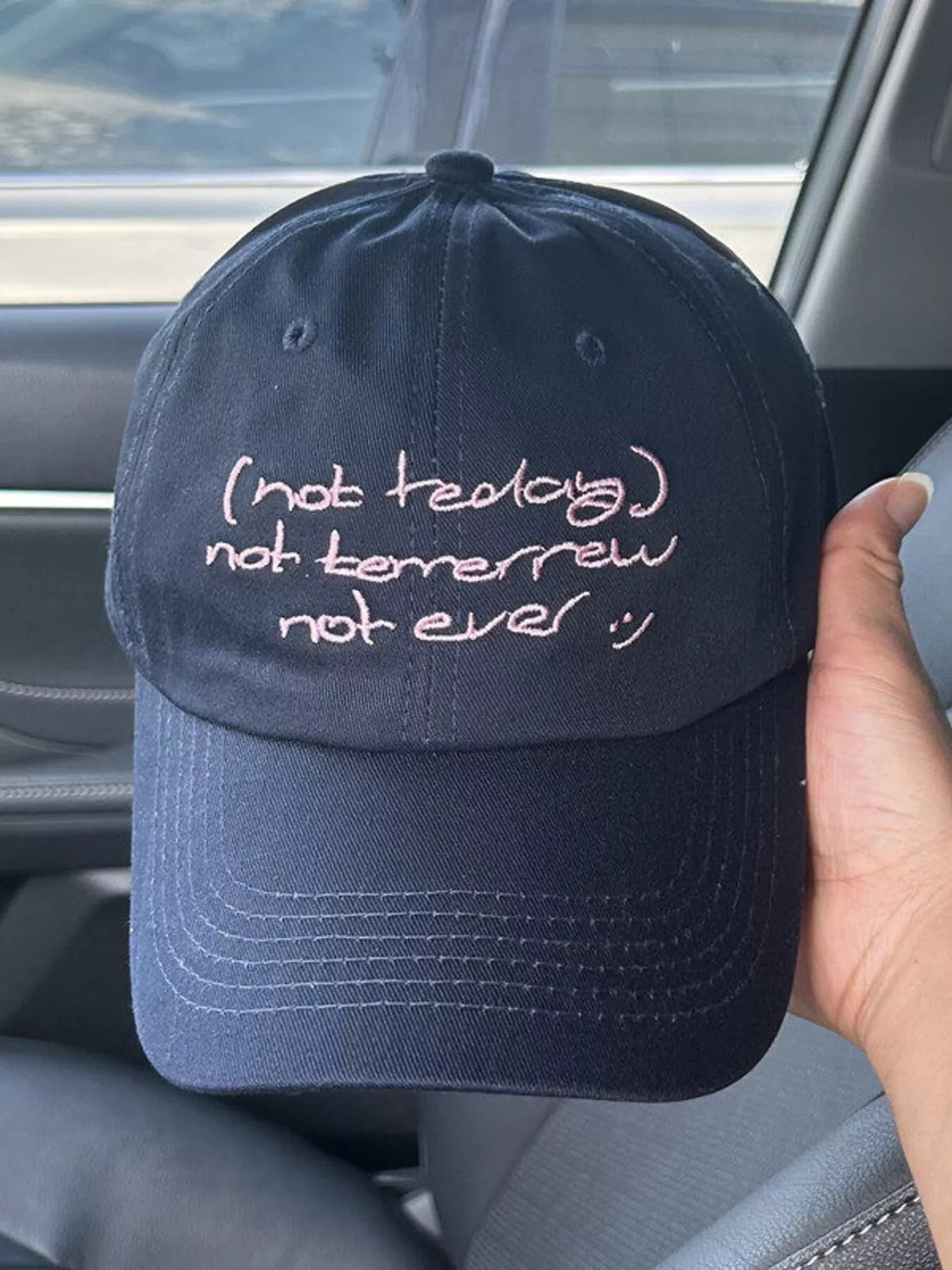 Embroidered Slogan Baseball Cap