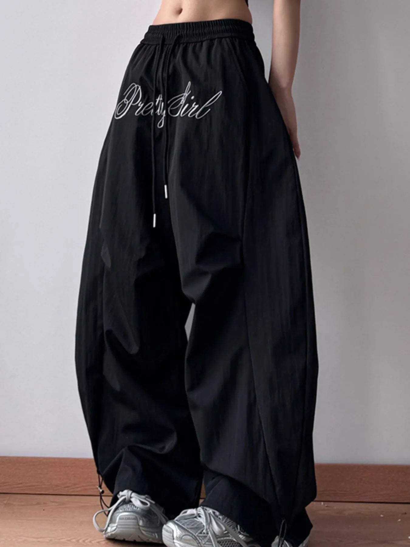 Drawstring Oversized Wide Leg Casual Pants