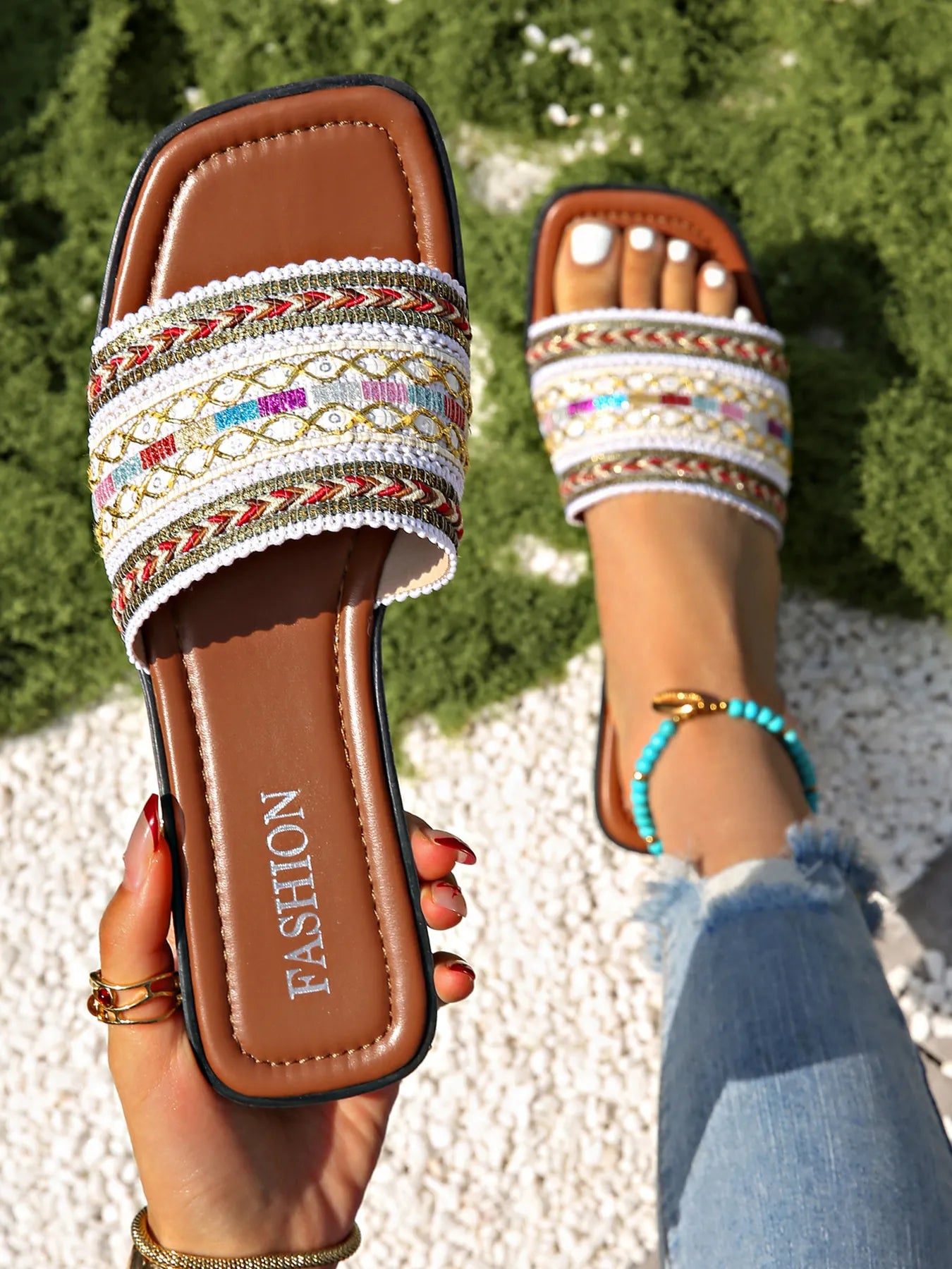 Open Toe Flats Sandals