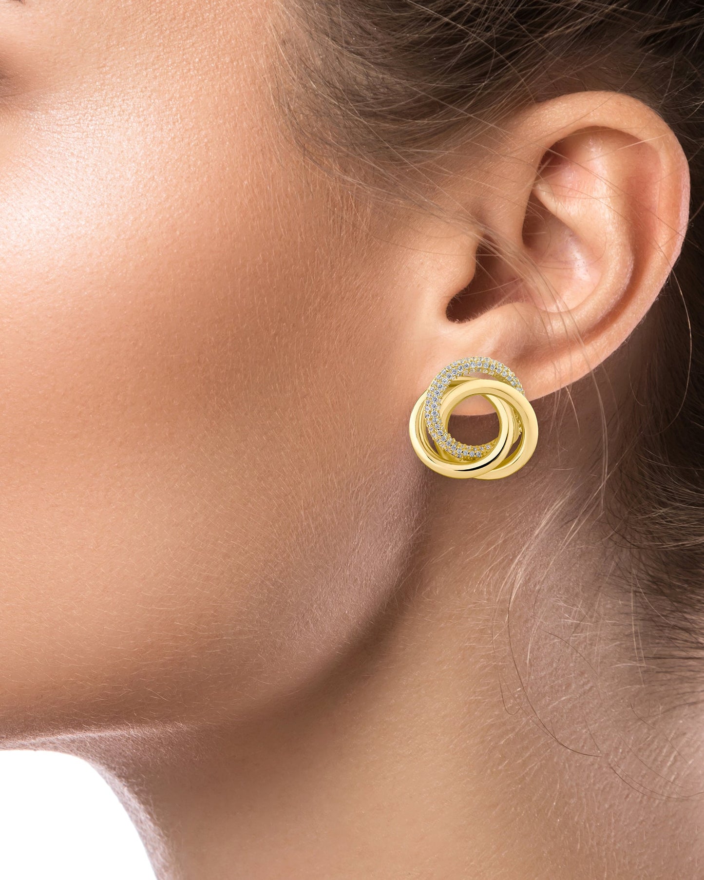 Interlocking Gold Plated Knot Earrings