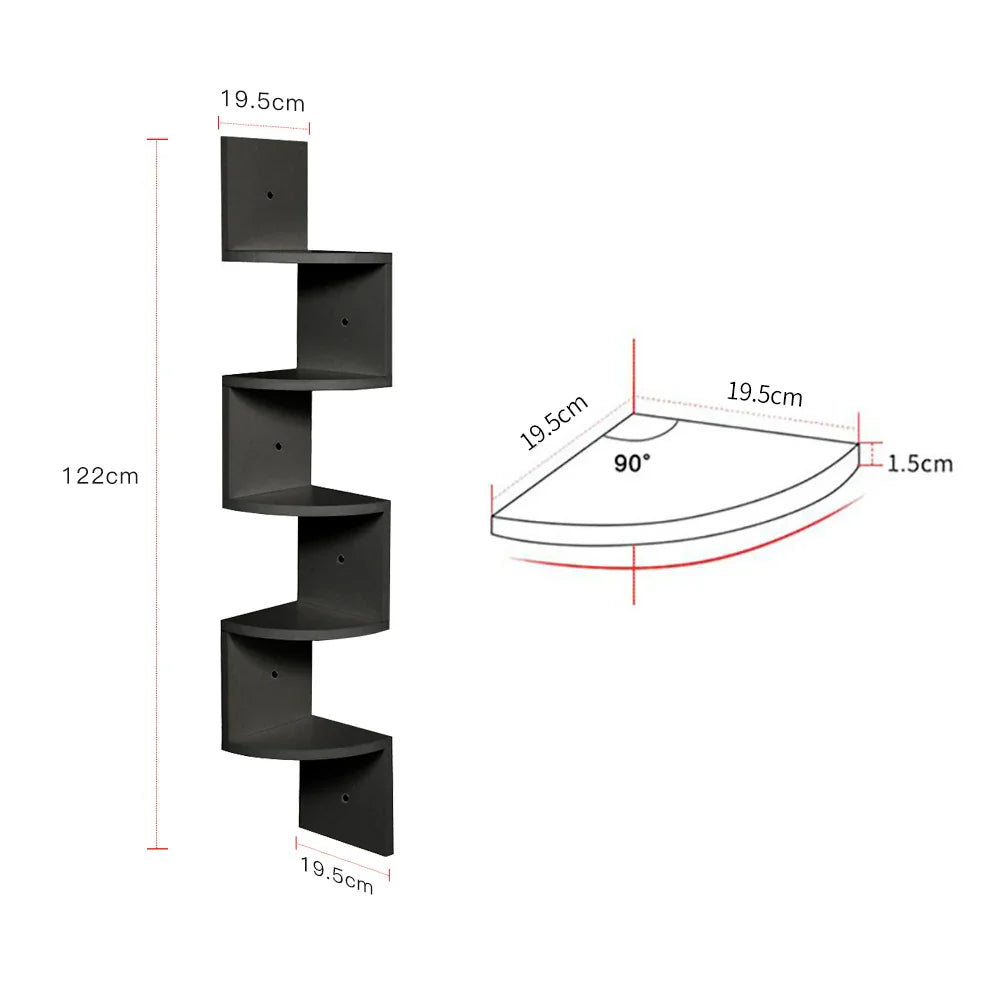 5-Layer Wooden Wall Rack