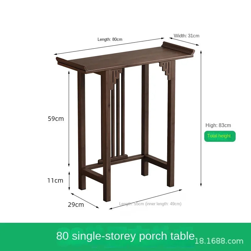 New Chinese-style offering table for the God of Wealth, bamboo and solid wood entrance cabinet, modern living room Buddhist nich