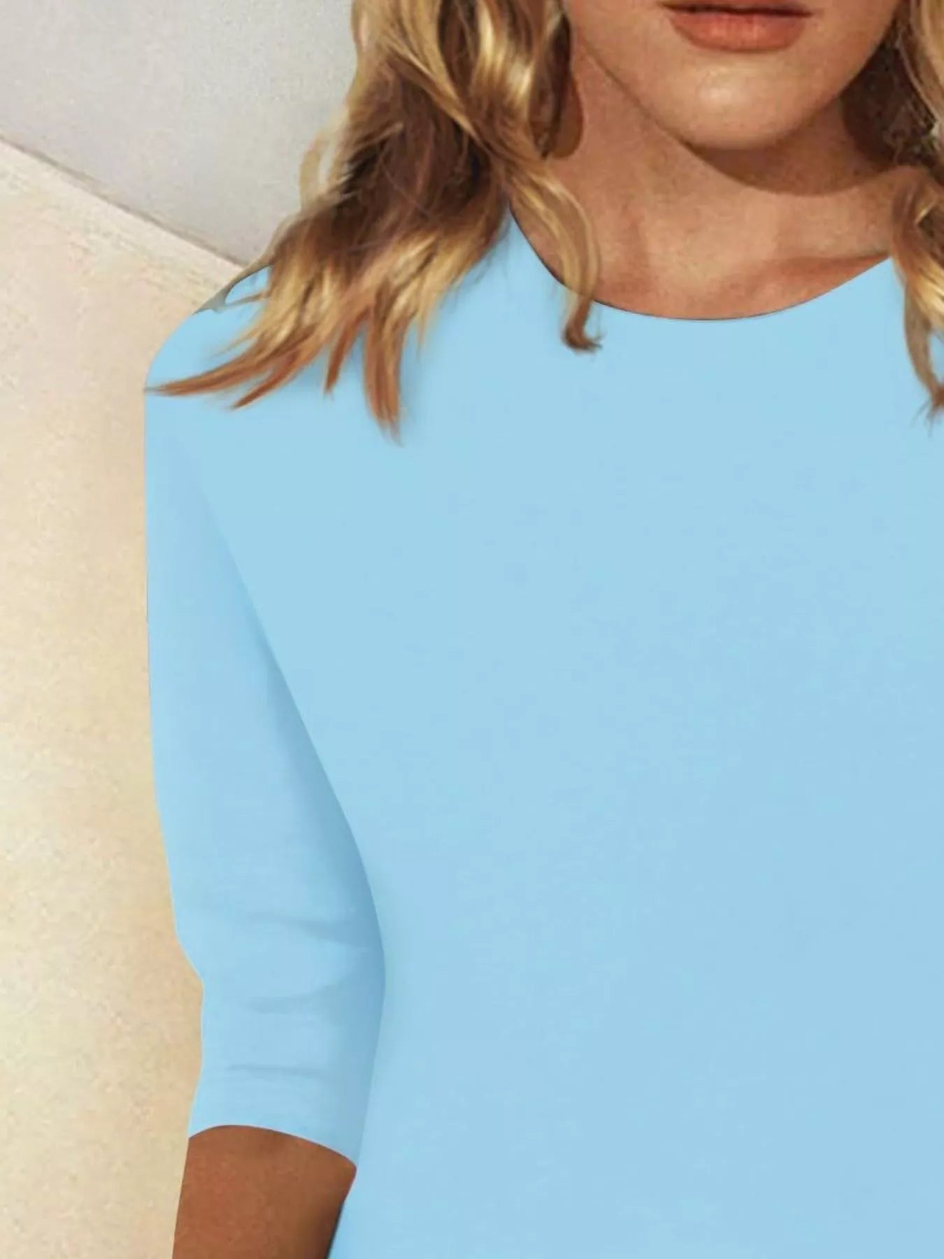Solid Color Round Neck T-Shirt