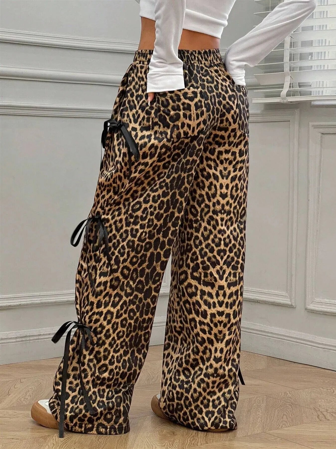 Cargo Wide Leg Pants with Side Tie Details