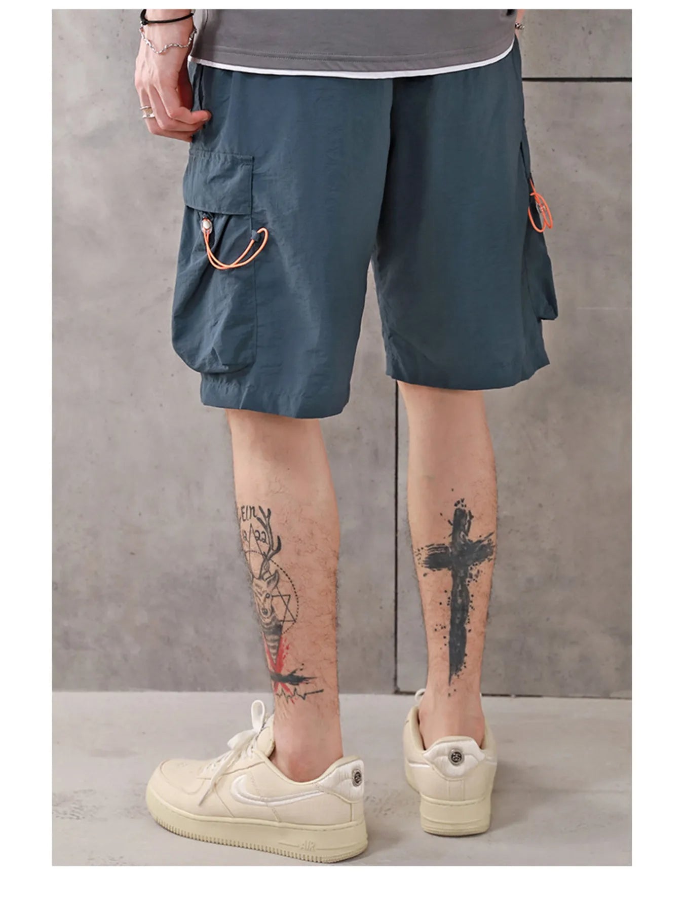 Men's Plus Size Drawstring Cargo Shorts