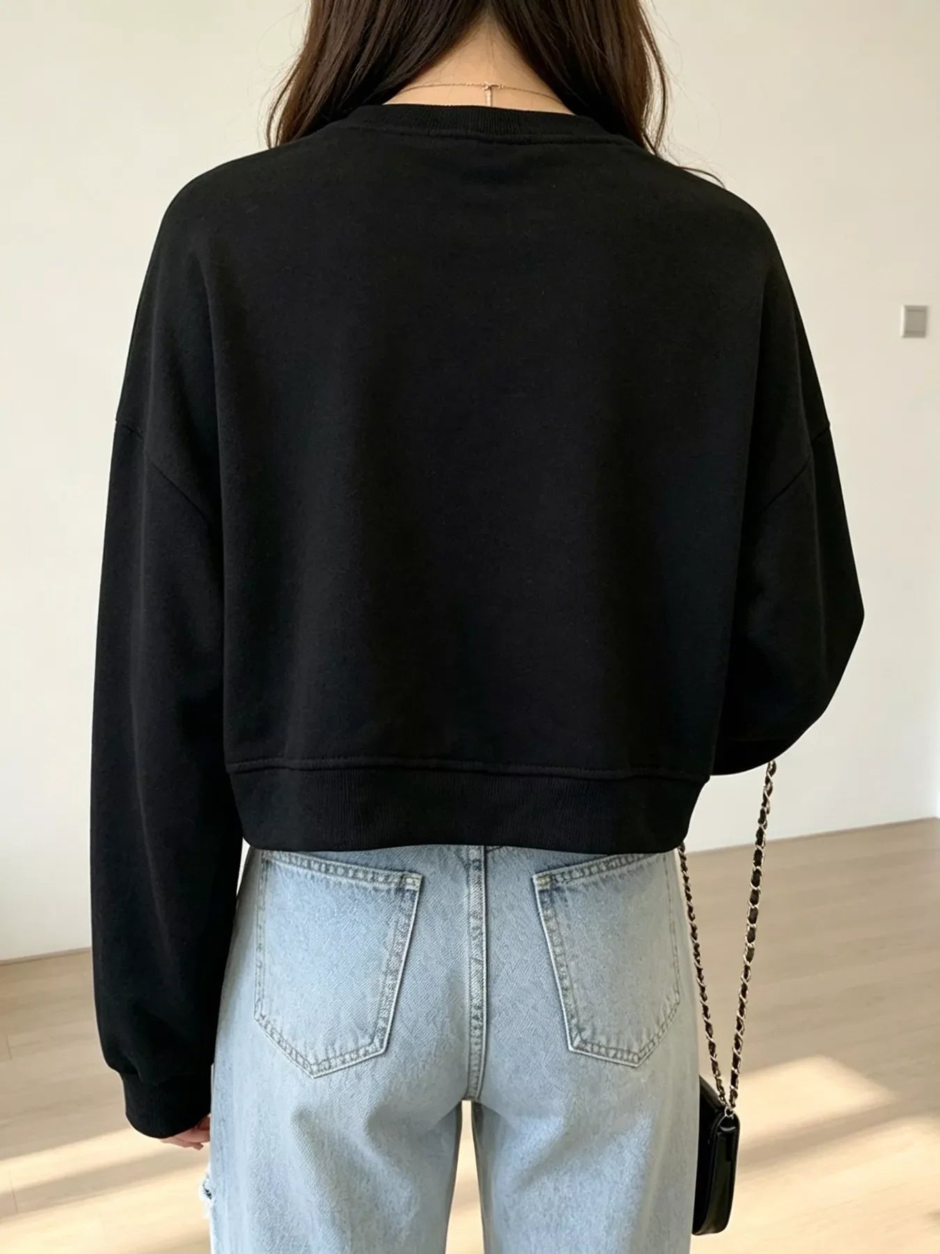 Crew Neck Drop Shoulder Sweatshirt