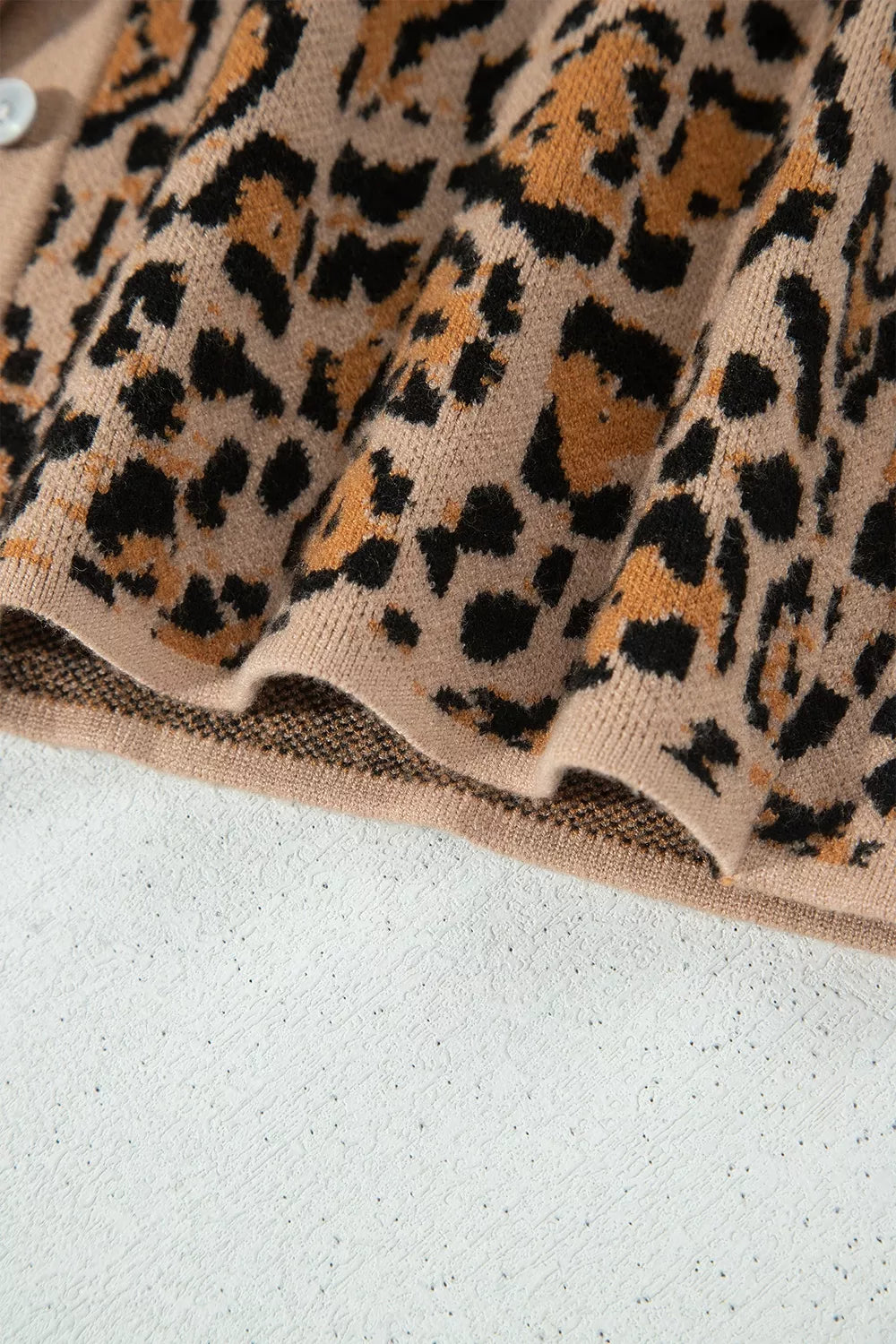 Leopard Print Button-Up Cardigan Long Sleeve Cardigans