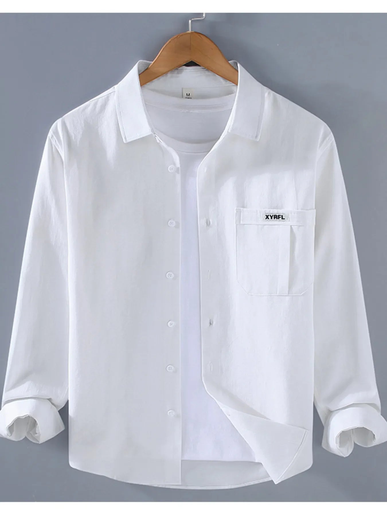 Men's Plus Size Button Up Long Sleeve Shirt