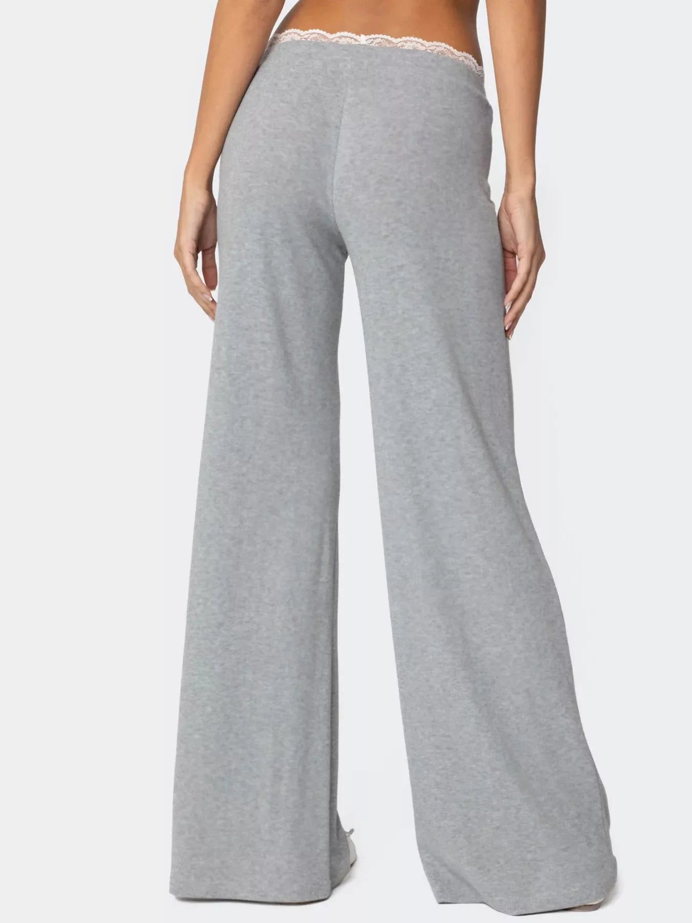 Lace Trim Wide Leg Pants