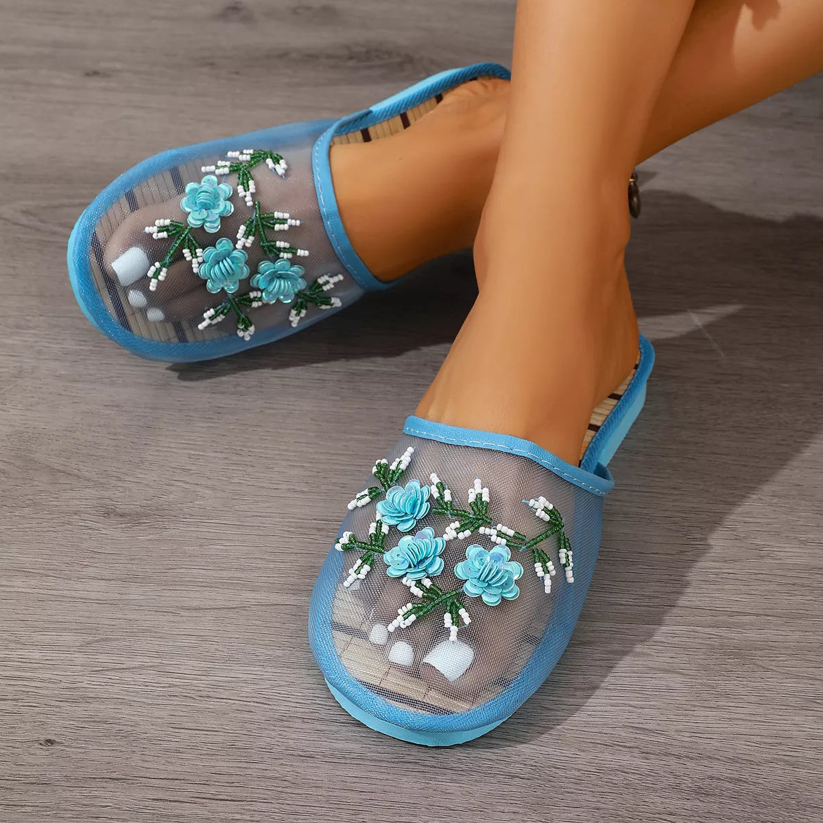 Floral Round Toe Sandals