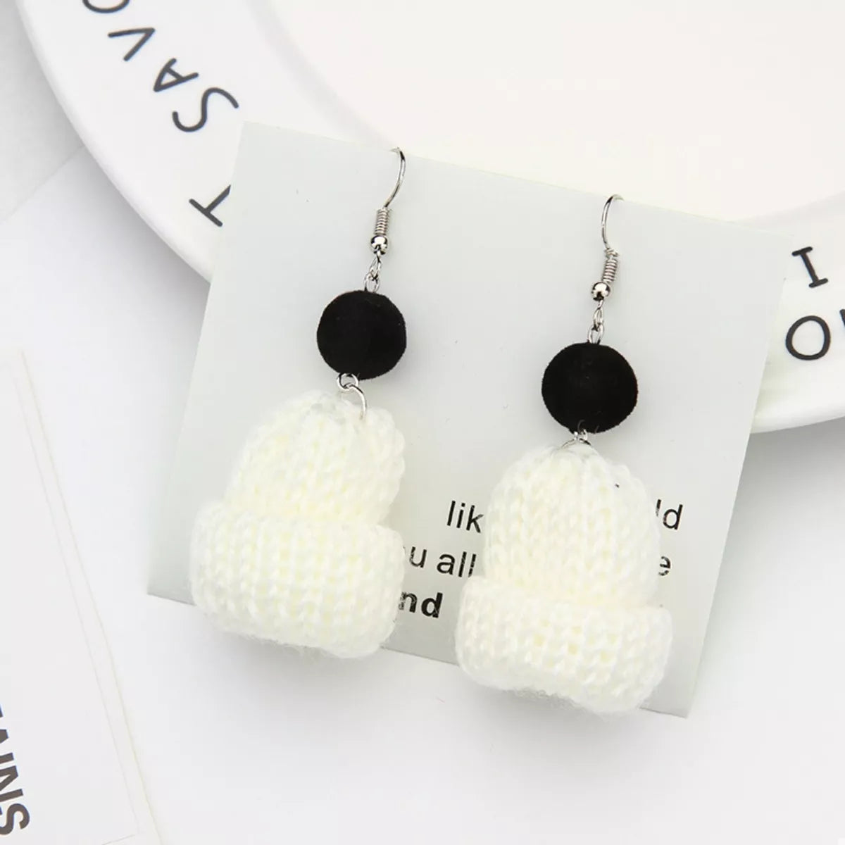 Christmas Knitted Beanie Earrings