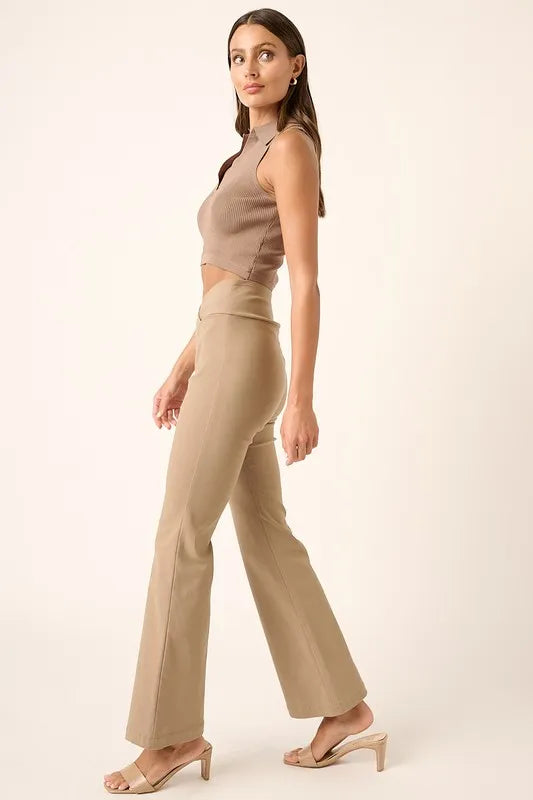 Mittoshop Surplice V Waist Flare Pants