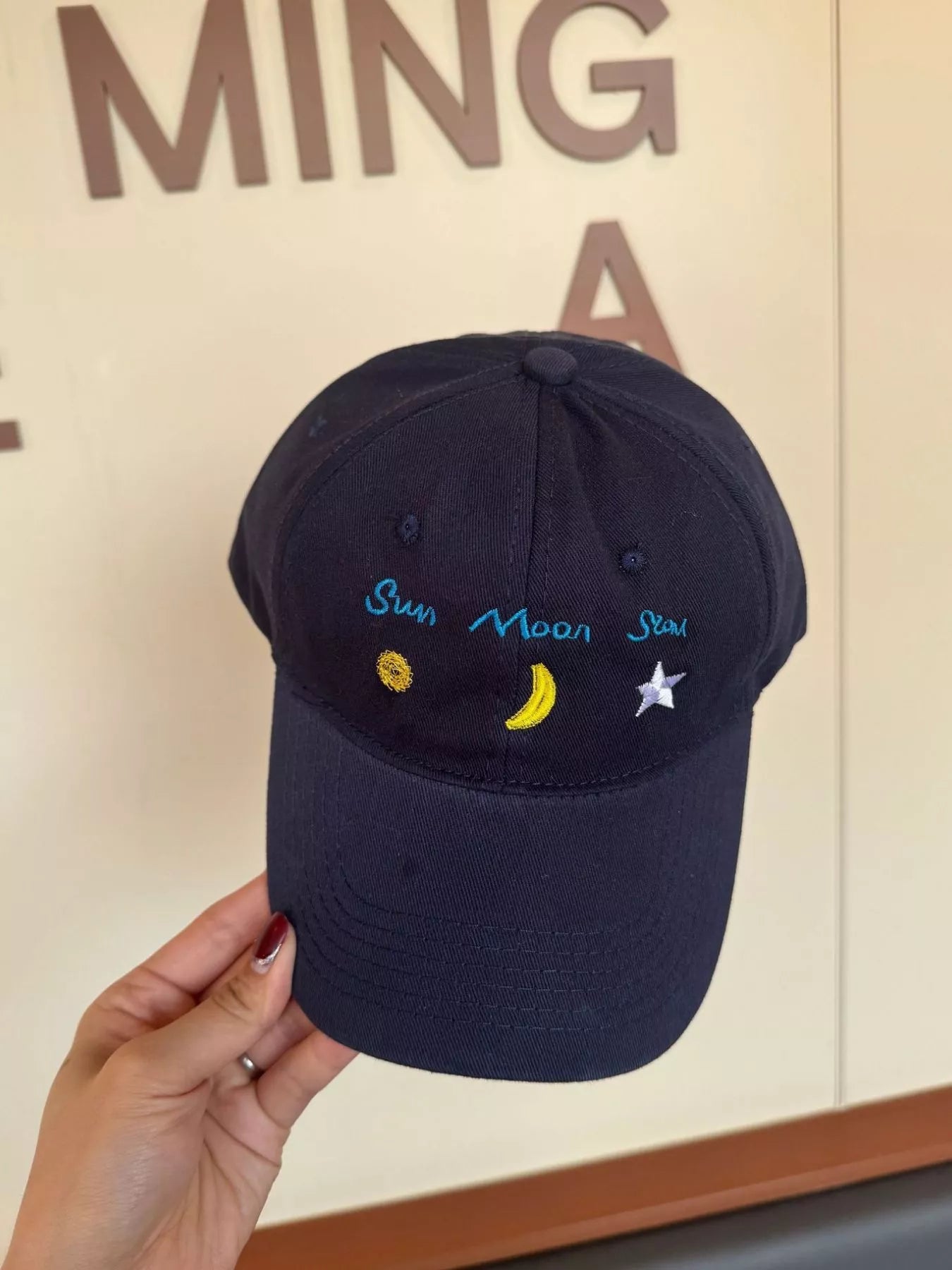 Sun Moon Star Embroidered Baseball Cap