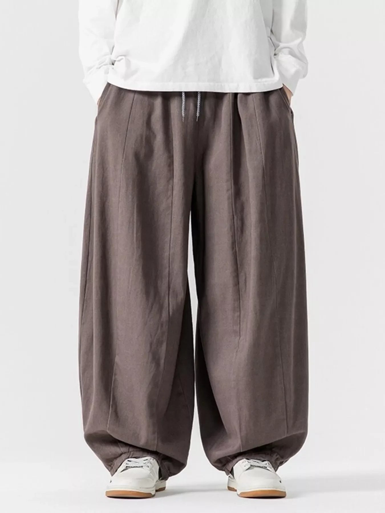 Men's Plus Size Loose Fit Drawstring Waist Casual Pants