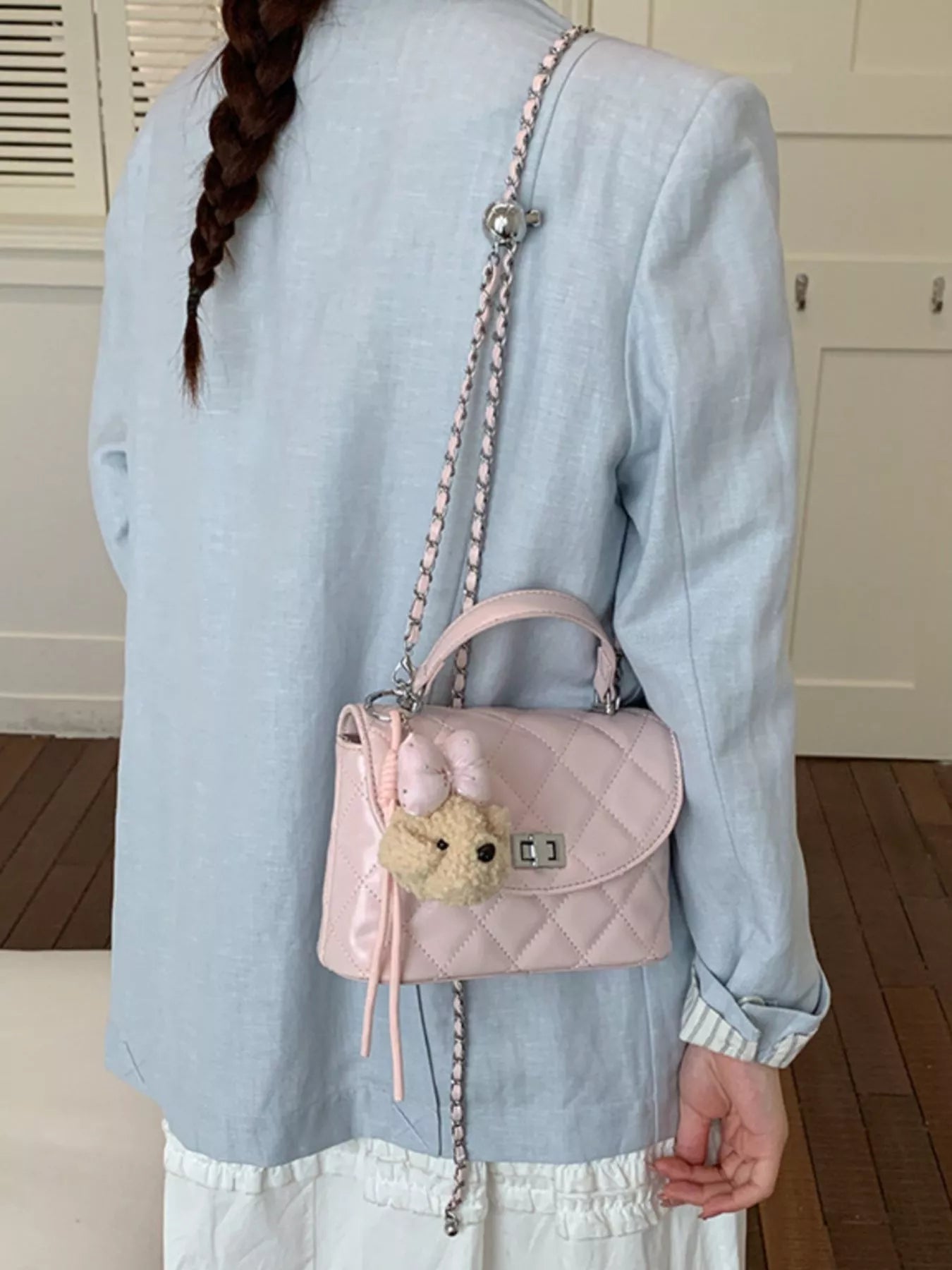 Quilted Chain Strap Crossbody Bag