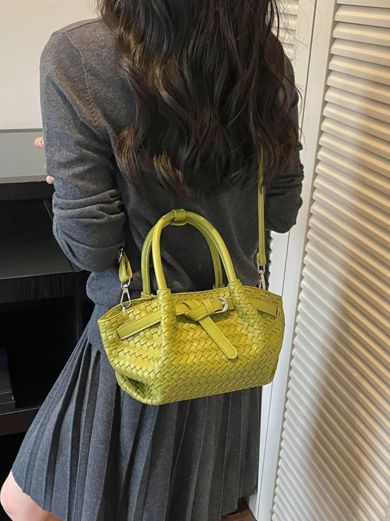 Woven Leather Crossbody Bag
