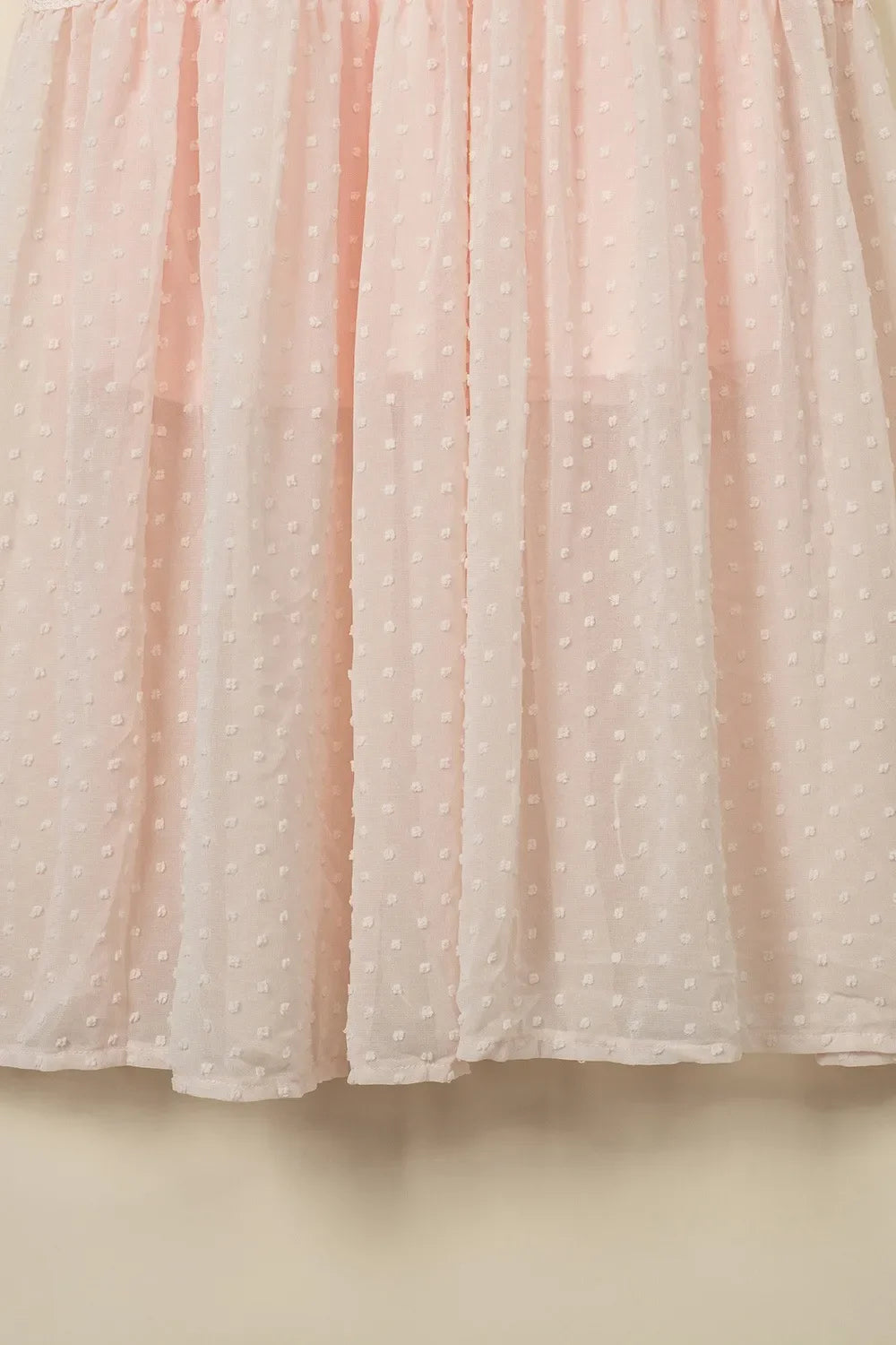 Polka Dot V-Neck Ruffle Midi Dress