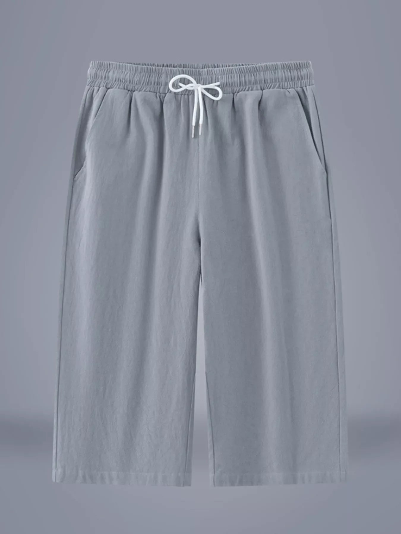 Men's Plus Size Casual Cropped Drawstring Pants