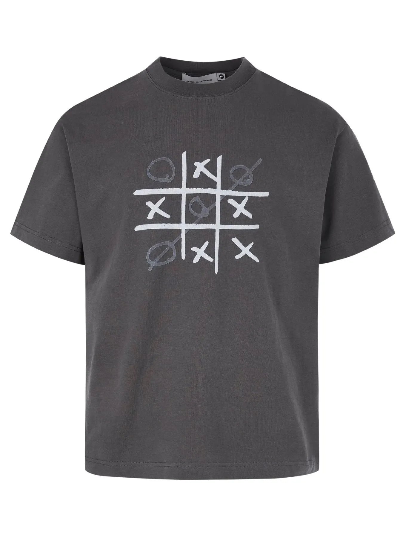 Men's Gaming Tic Tac Toe Graphic Round Neck T-Shirt