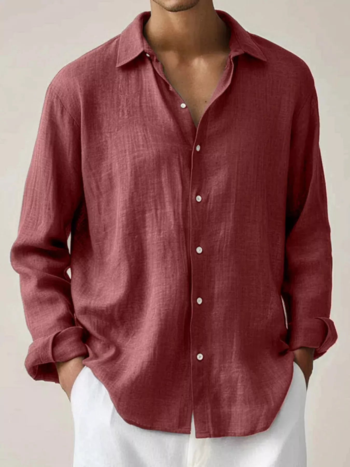 Men's Full Size Button Up Long Sleeve Shirt Plus Size