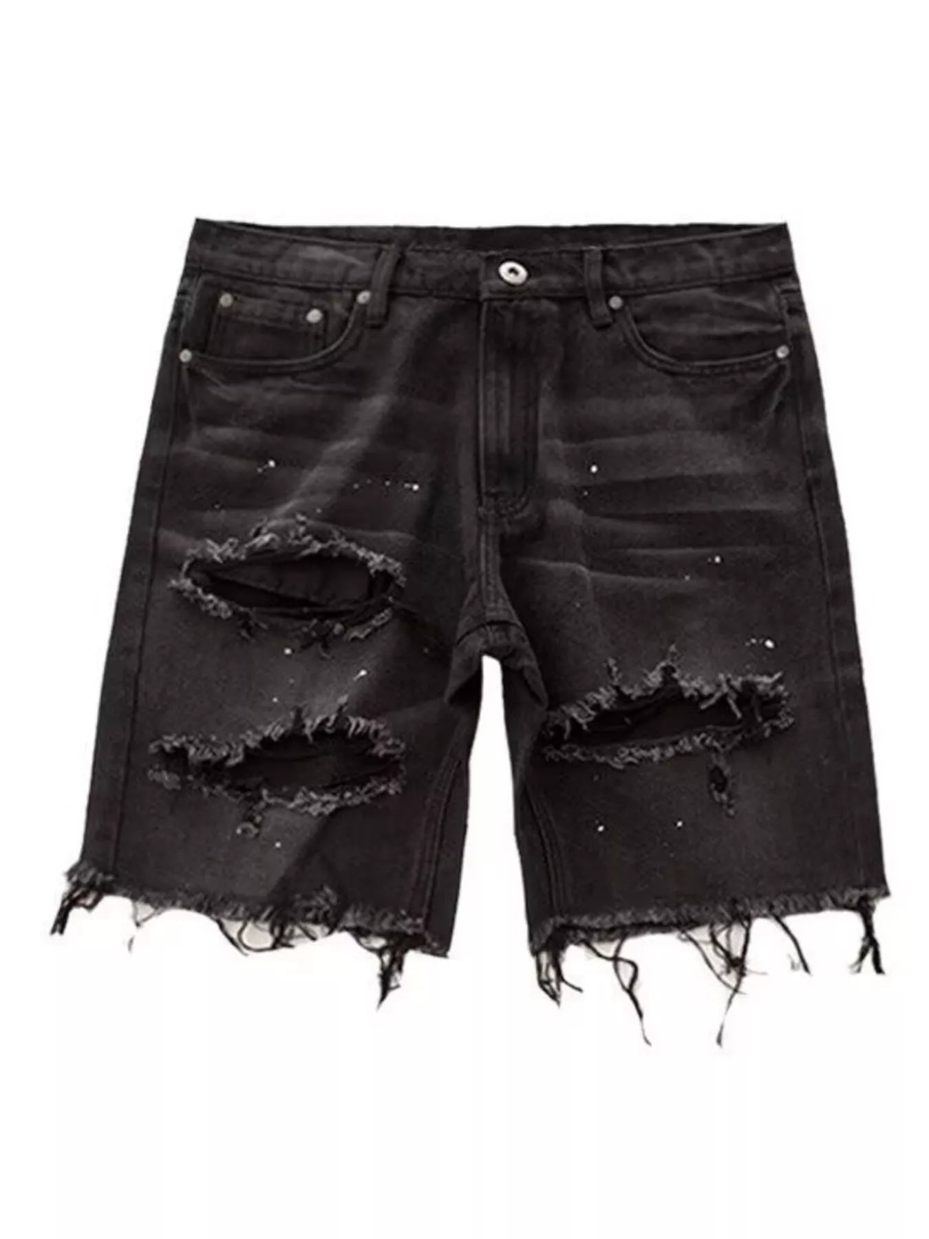 Men's Full Size Distressed Denim Shorts Plus Size