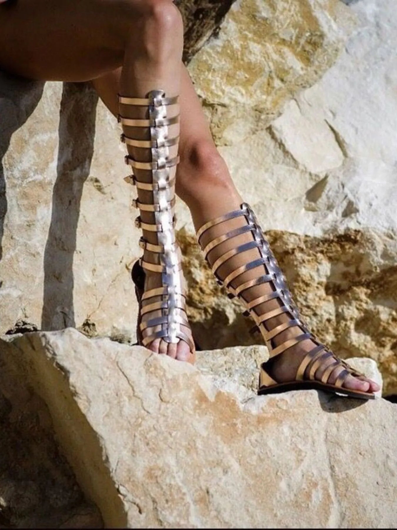 Strappy Sandals with Multiple Buckles