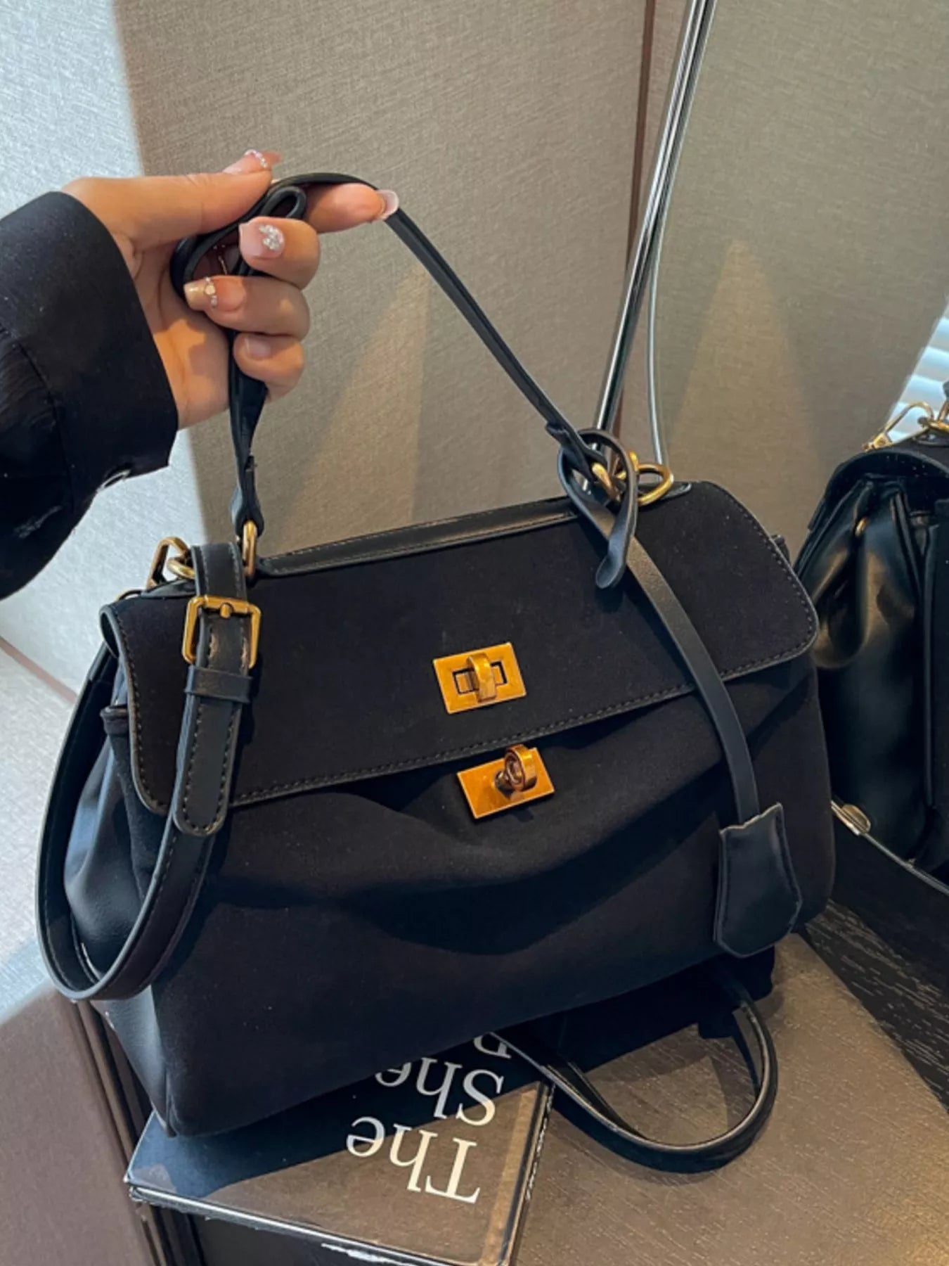 Classic Solid Color Handbag