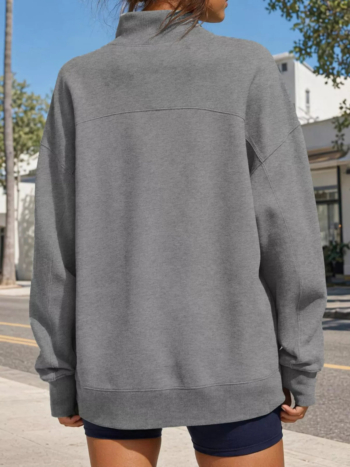 Mock Neck Oversized Sweatshirt
